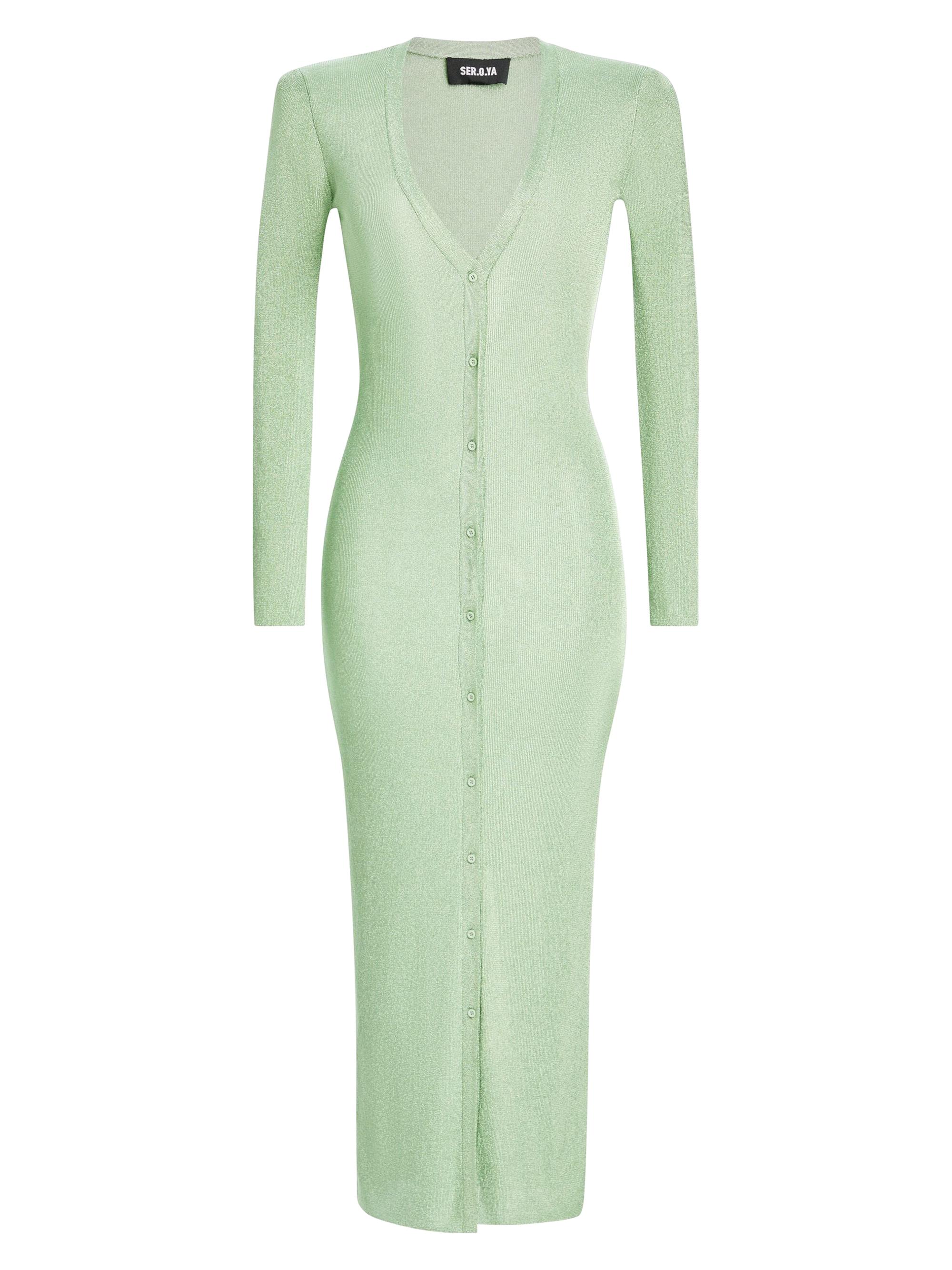 Ser.o.ya Women's Phyllis Metallic Knit Cardigan - Sage