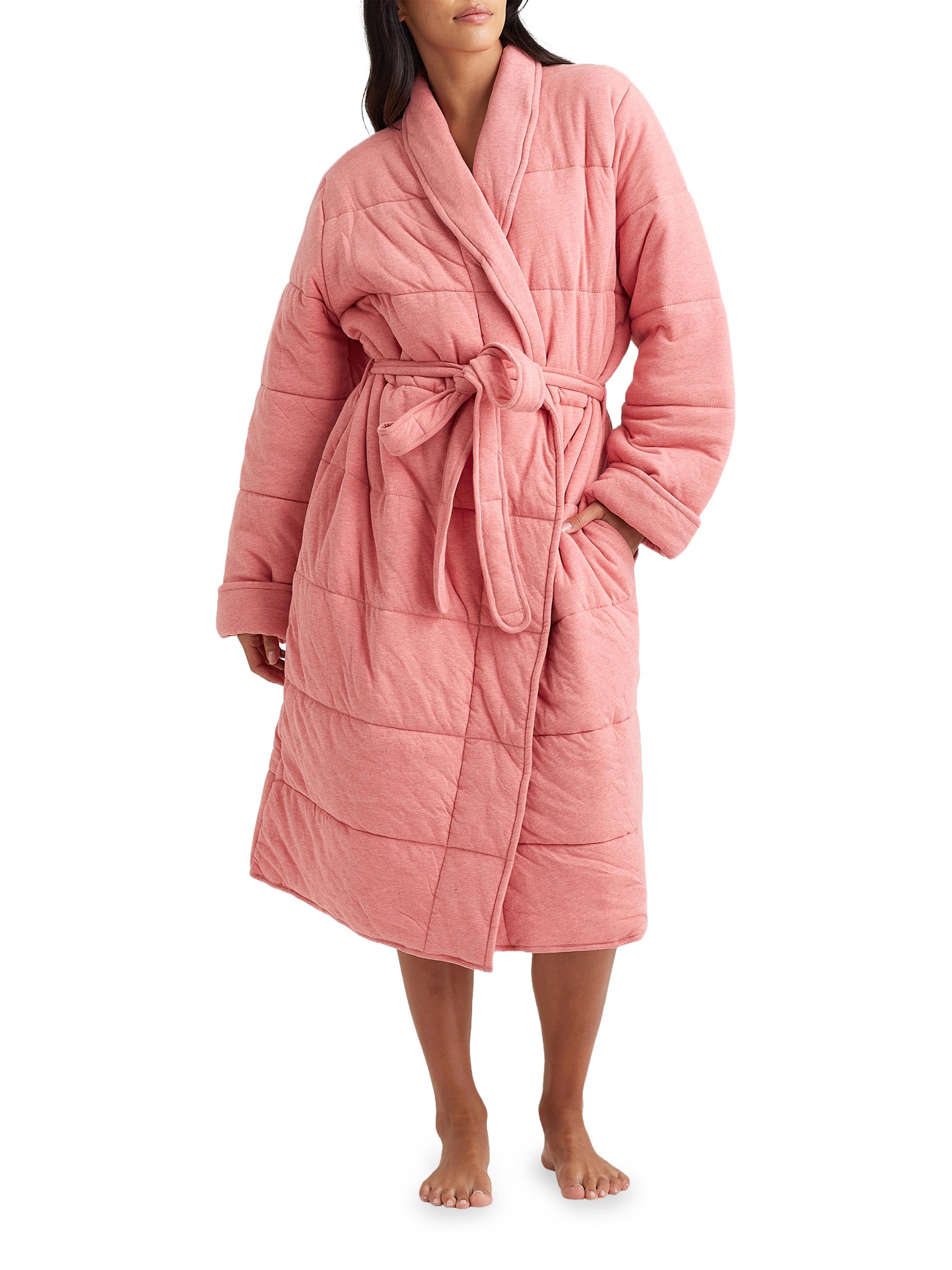 Papinelle Women's Cuddle Puffa Cotton Robe - Rose Blush