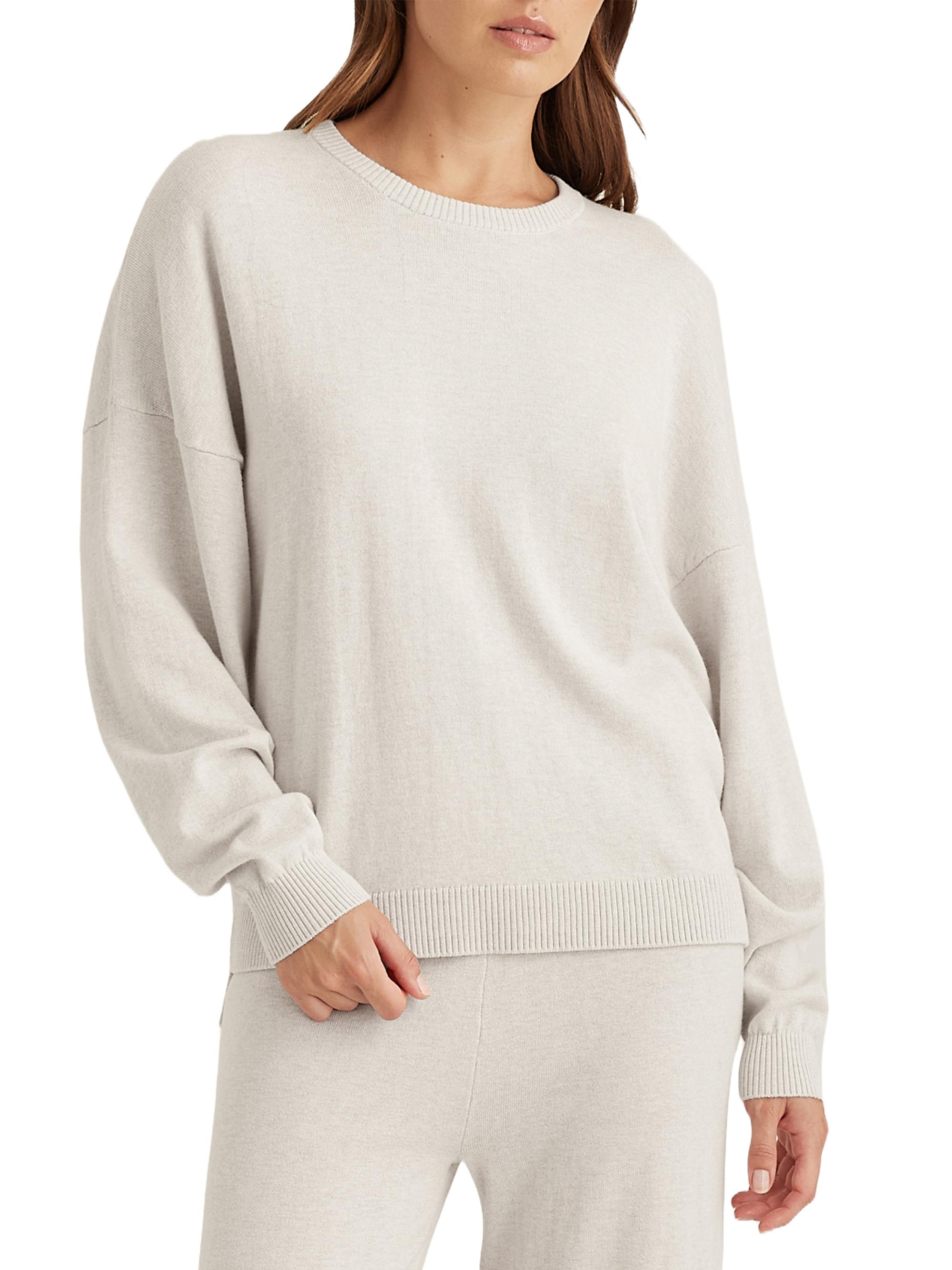 Papinelle Women's Cotton Cashmere Crewneck Sweater - Ecru