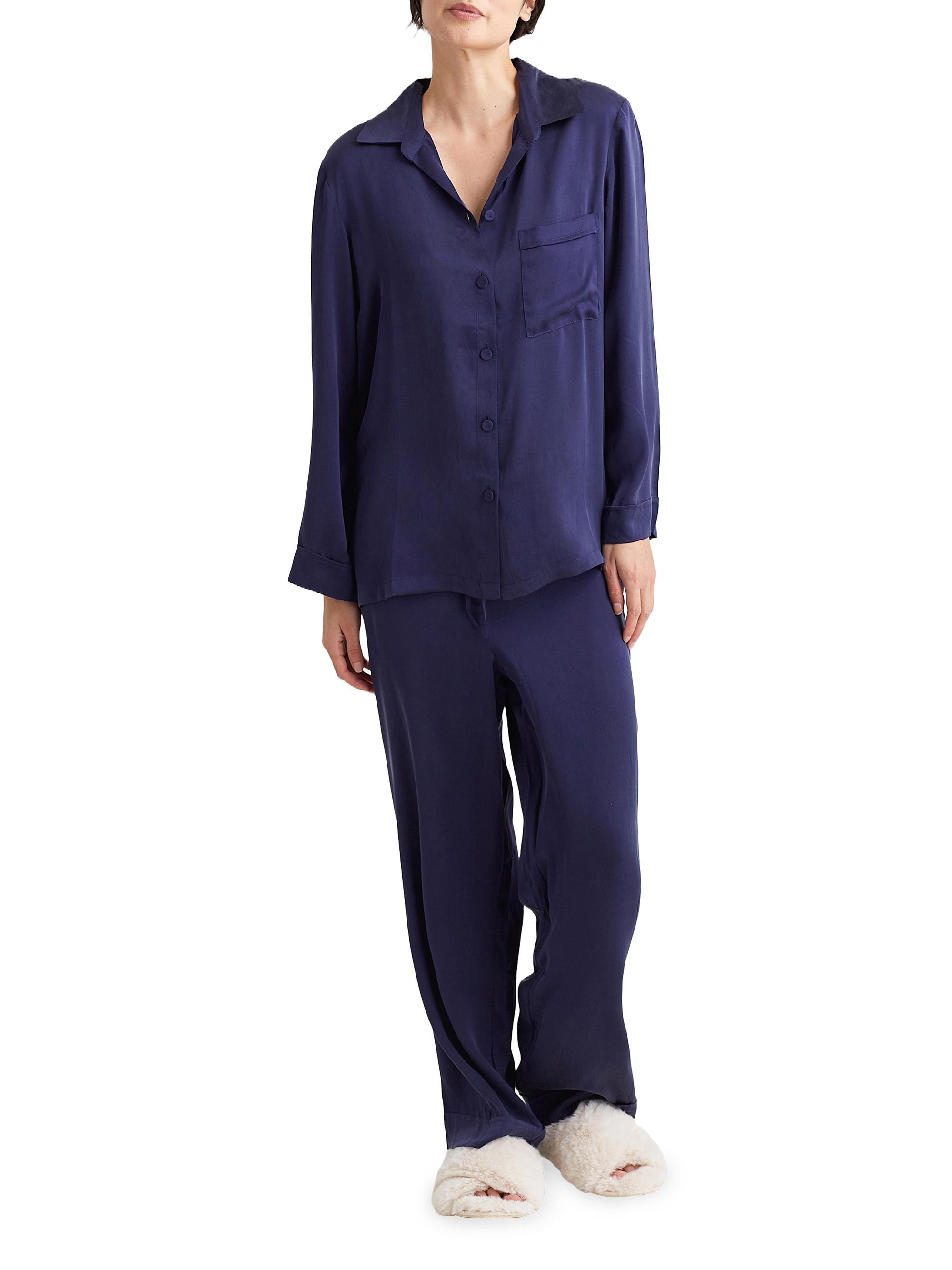 Papinelle Women's Audrey Silk Pajamas - Navy