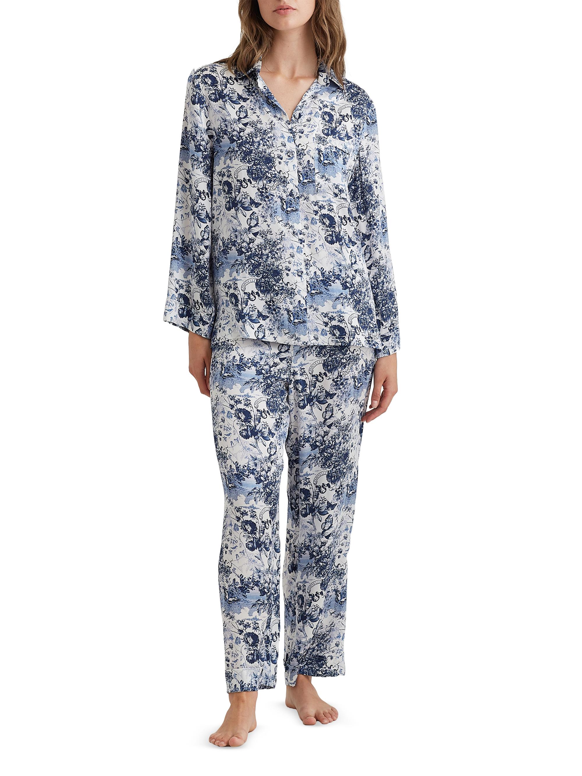 Papinelle Women's Toile De Jouy Silk Pajamas - Ecru
