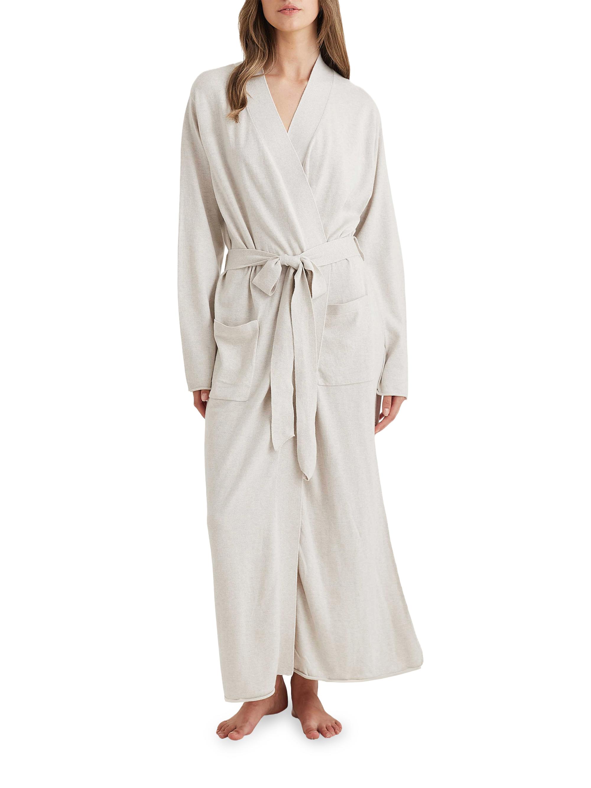 Papinelle Women's Cotton Cashmere Maxi Robe - Ecru