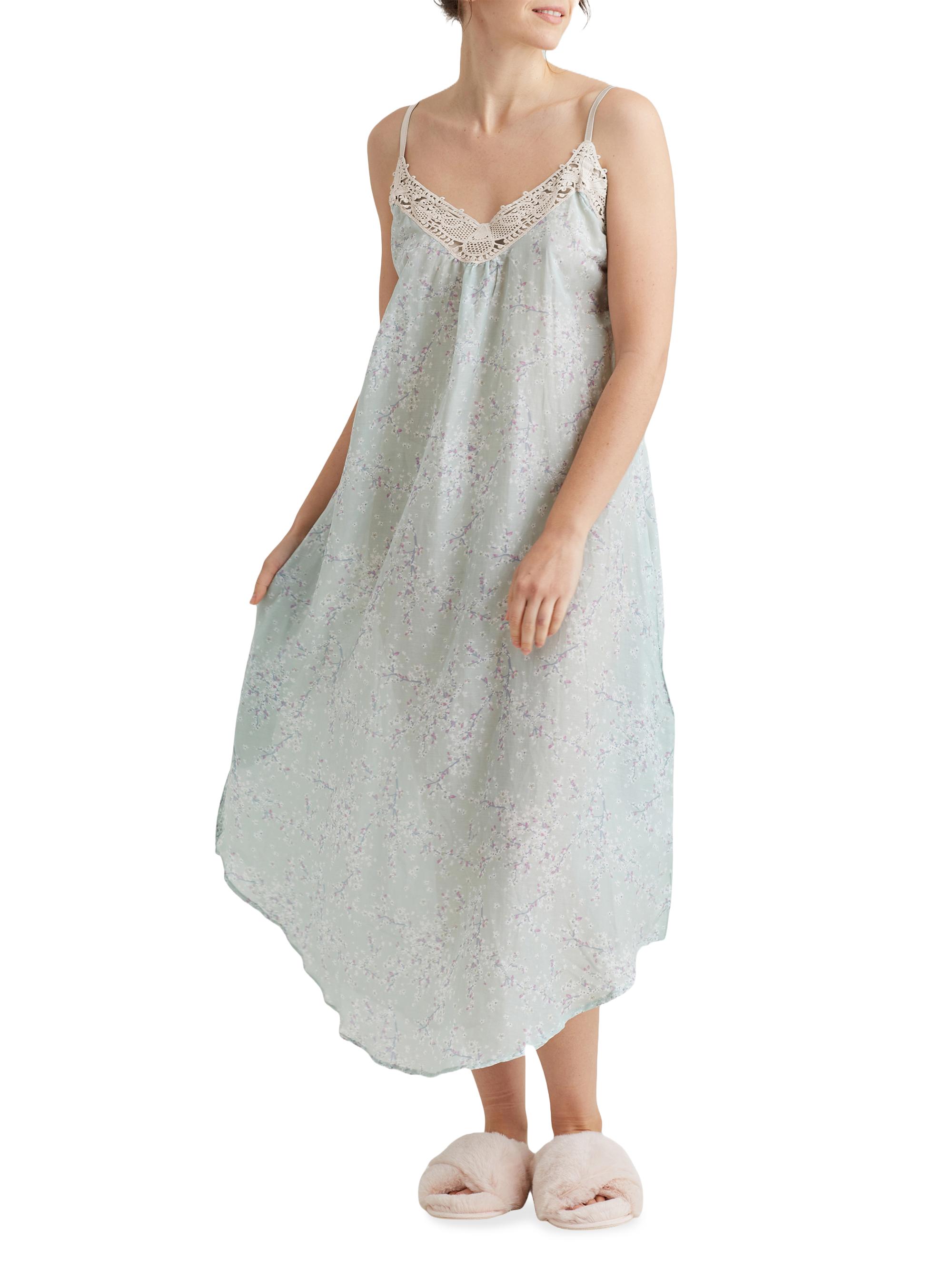 Papinelle Women's Cheri Blossom Silk-Blend Nightie - Sage