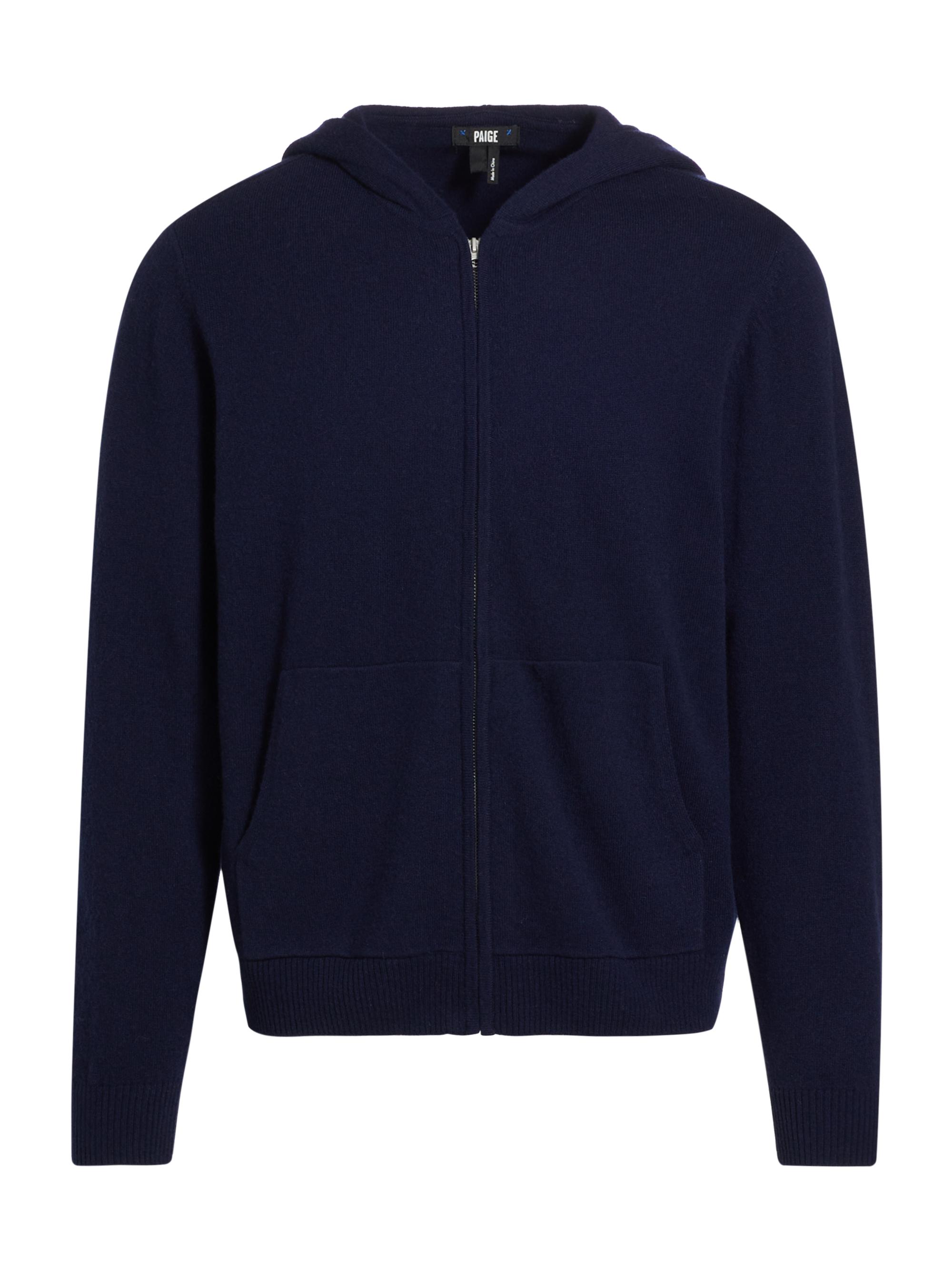 Paige Men's Swanson Merino-Cashmere Zip-Up Hoodie - Deep Anchor