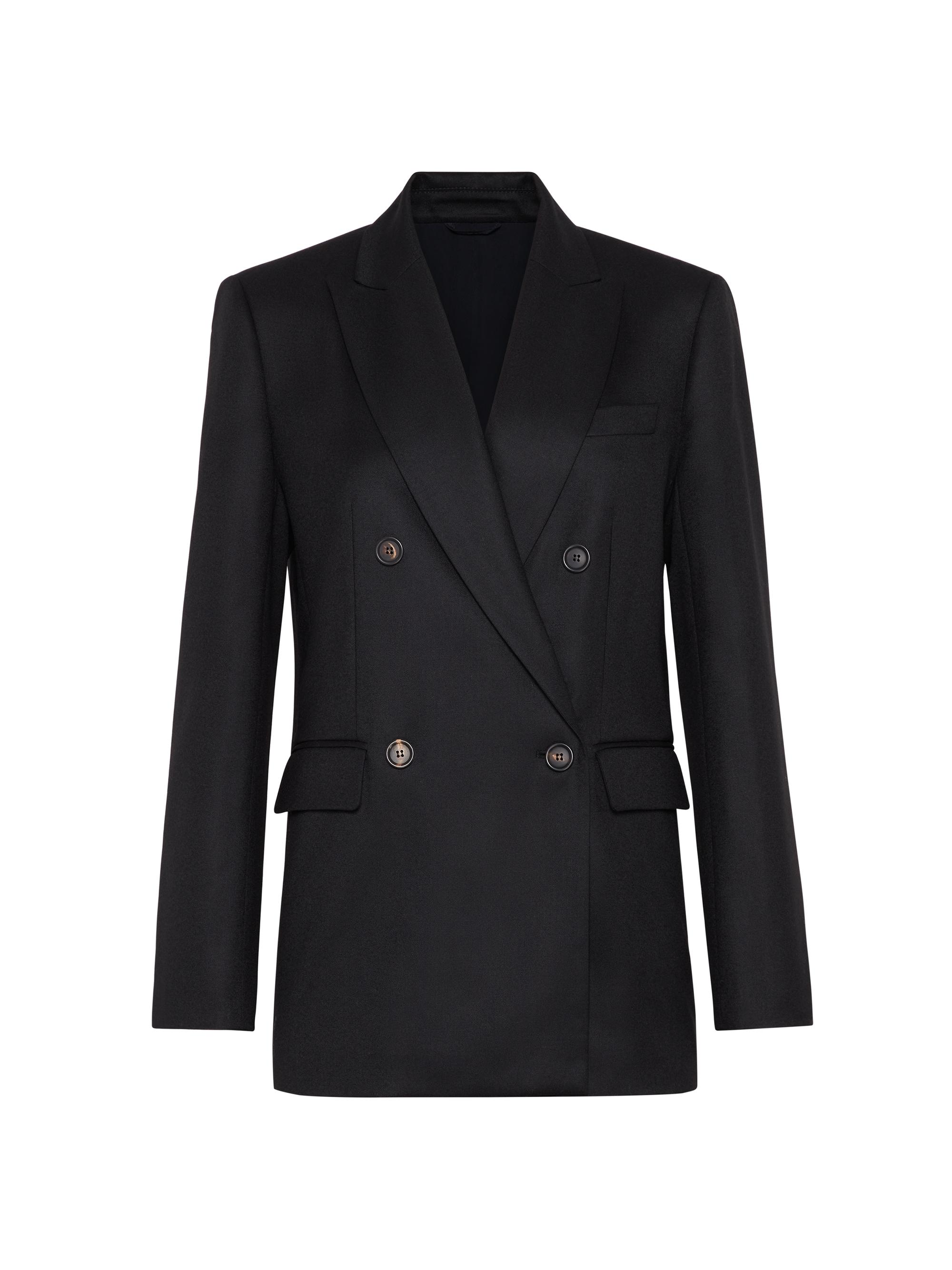 Brunello Cucinelli Women's Virgin Wool and Cashmere Flannel Blazer - Black