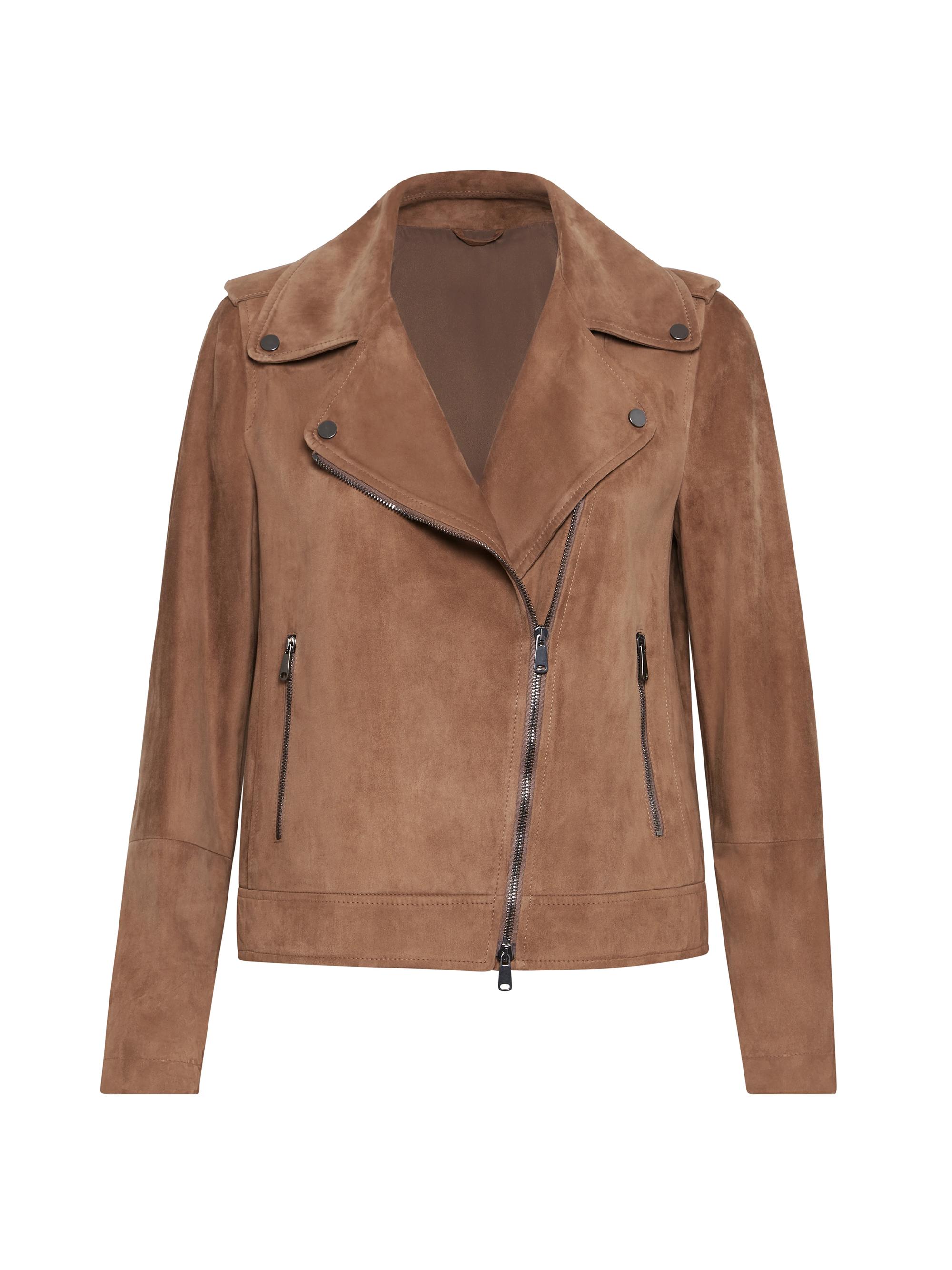 Brunello Cucinelli Women's Suede Biker Jacket - Brown