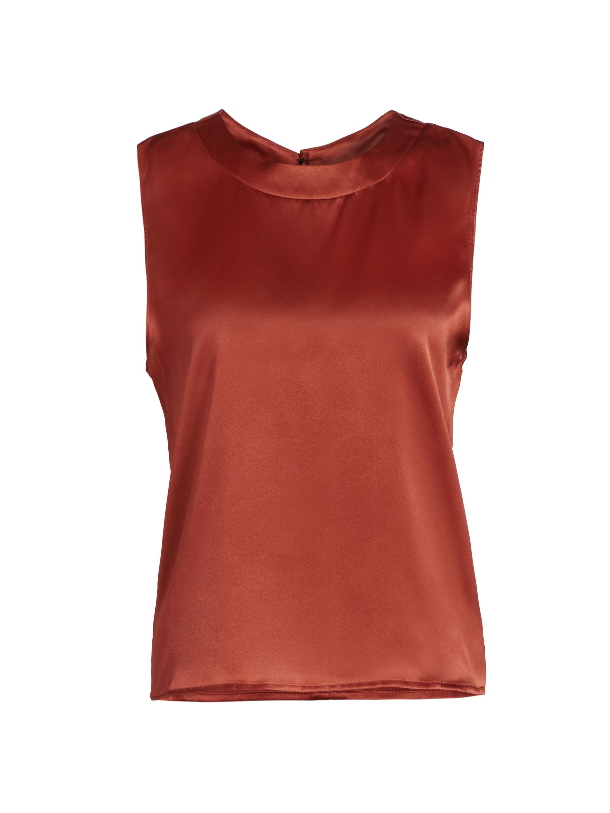 Nonchalant Label Women's Jadon Satin Sleeveless Top - Rust