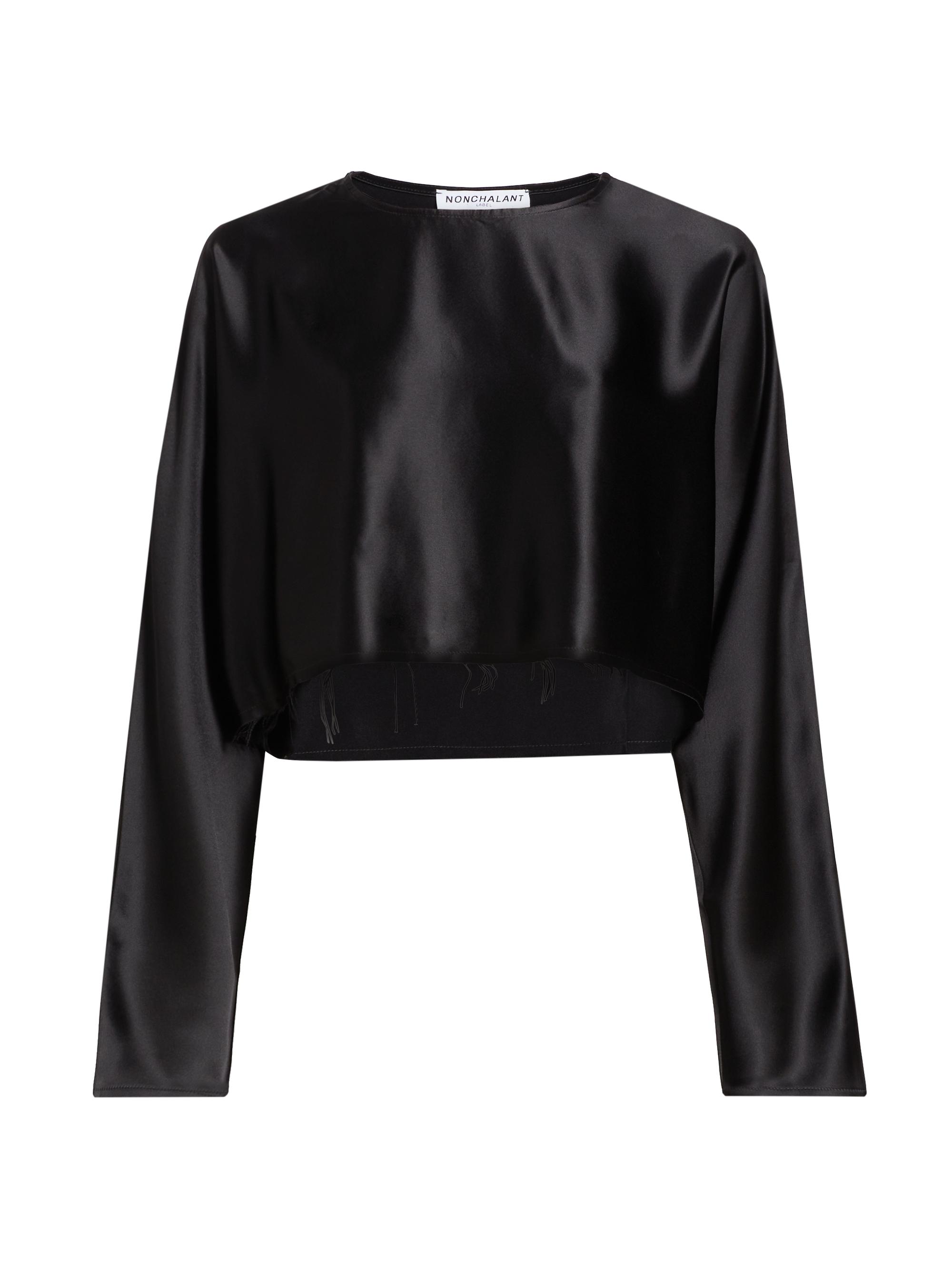 Nonchalant Label Emilia Satin Crop Blouse | Saks Fifth Avenue