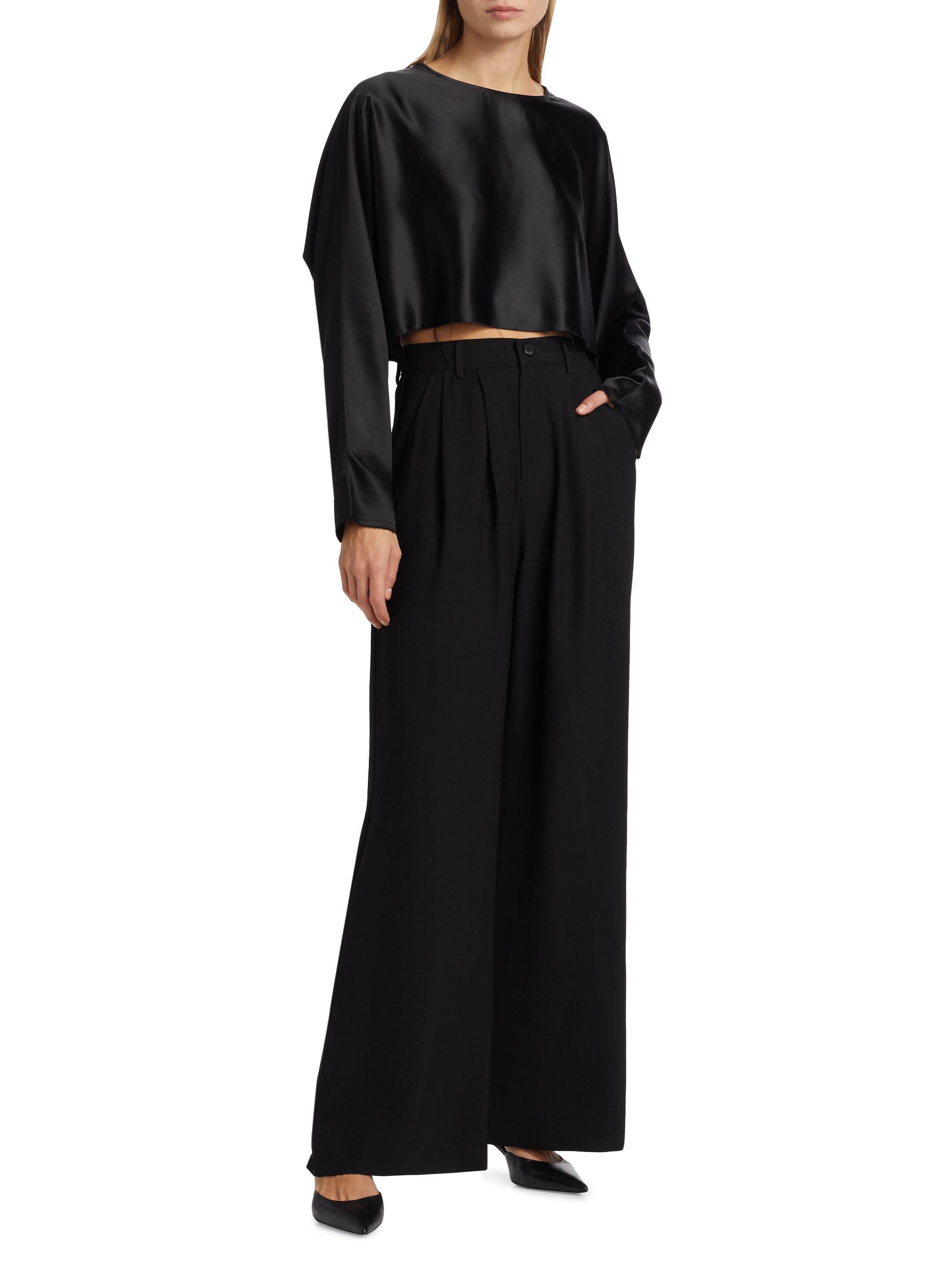 Nonchalant Label Emilia Satin Crop Blouse | Saks Fifth Avenue