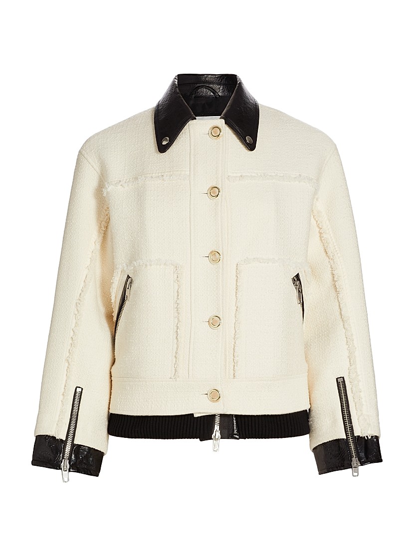 Shop 3.1 Phillip Lim Tweed & Faux-Leather Jacket | Saks Shop 3.1 Phillip Lim Tweed & Faux-Leather Jacket | Saks