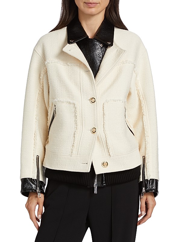 Shop 3.1 Phillip Lim Tweed & Faux-Leather Jacket | Saks Shop 3.1 Phillip Lim Tweed & Faux-Leather Jacket | Saks