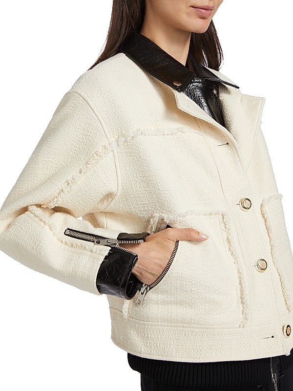 Shop 3.1 Phillip Lim Tweed & Faux-Leather Jacket | Saks Shop 3.1 Phillip Lim Tweed & Faux-Leather Jacket | Saks