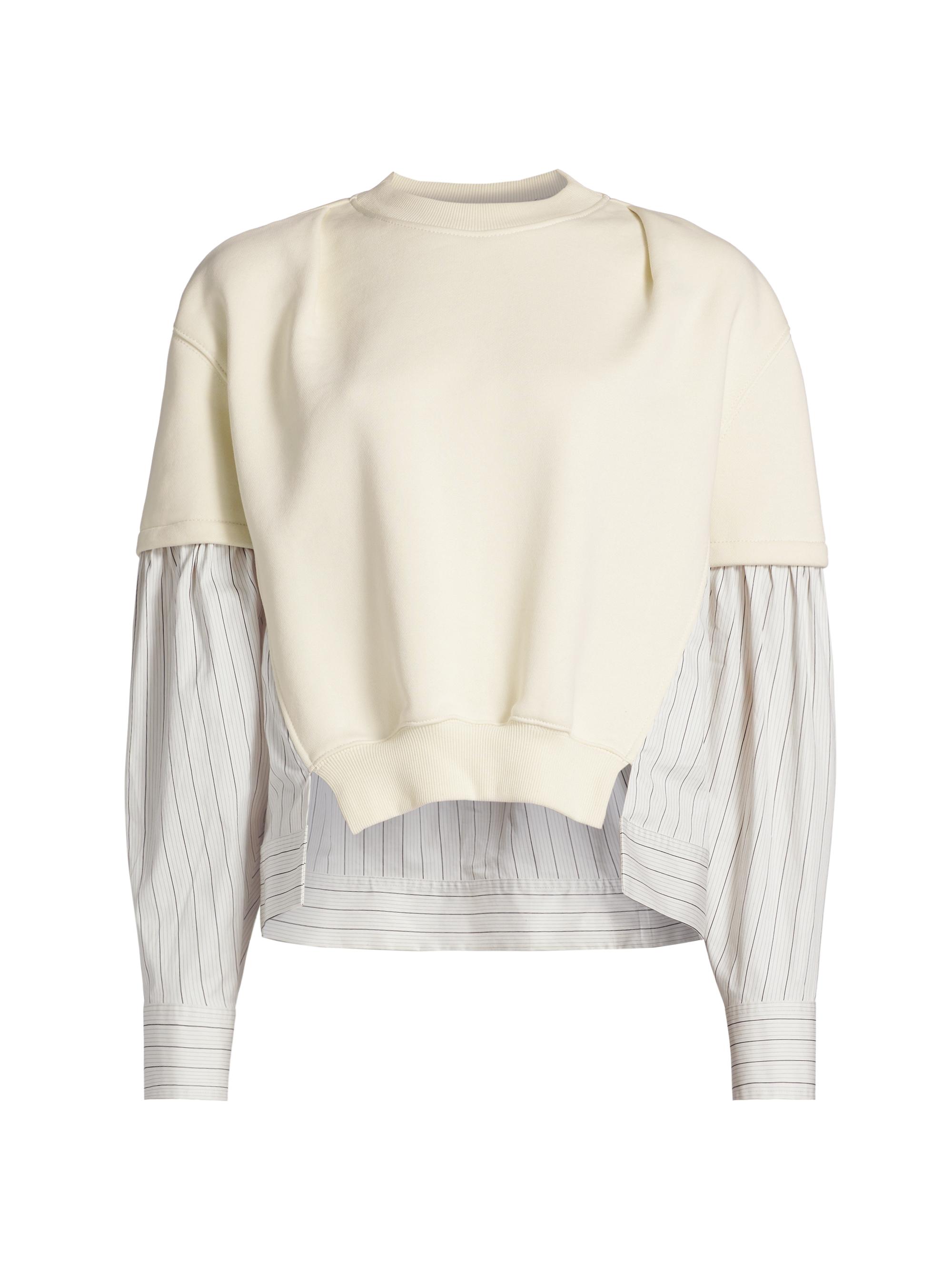 3.1 Phillip Lim Women's Poplin Combo Sweatshirt - Alabaster