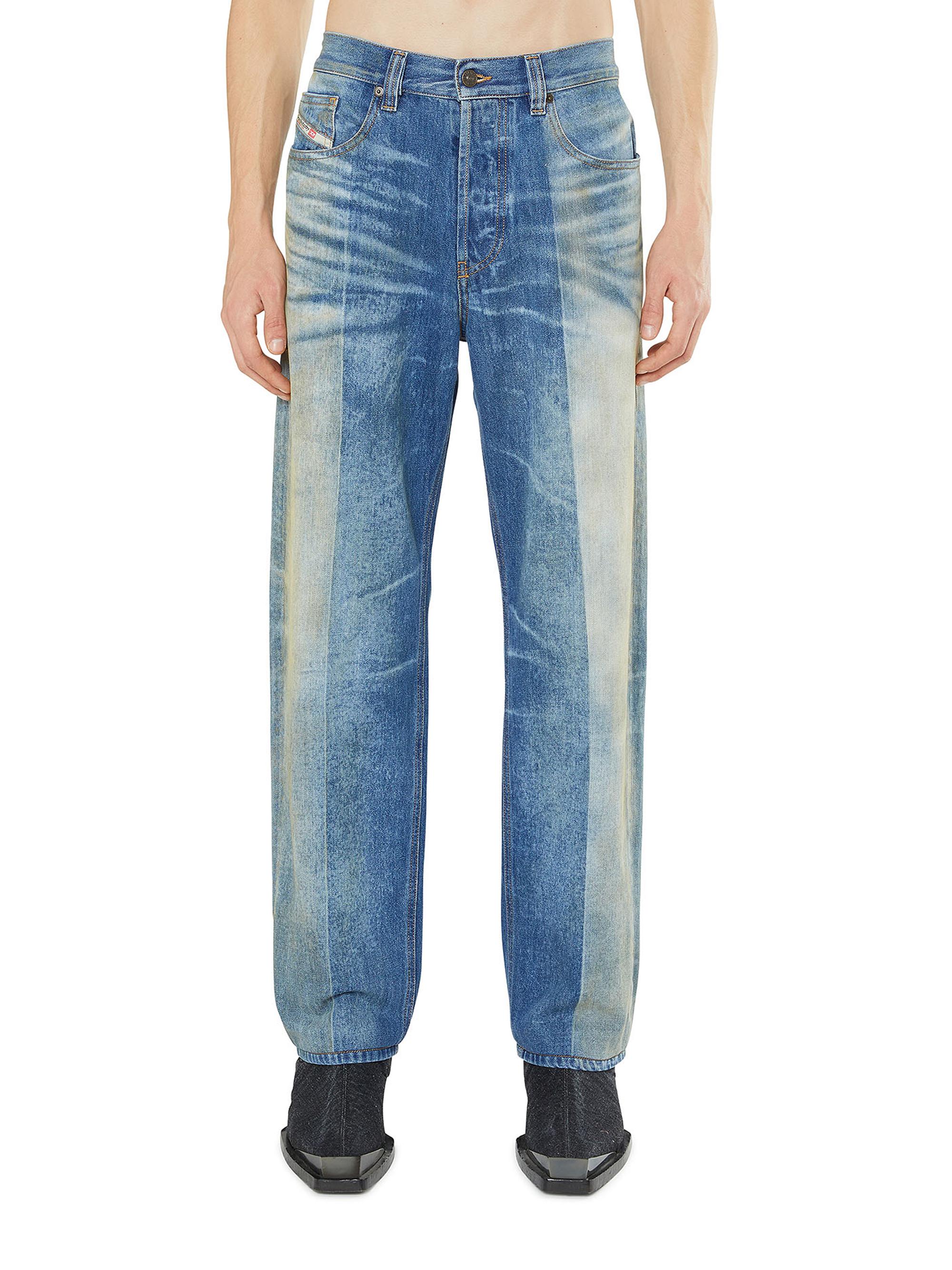 Diesel Men's Runway Striped Denim Straight-Leg Jeans - Blue