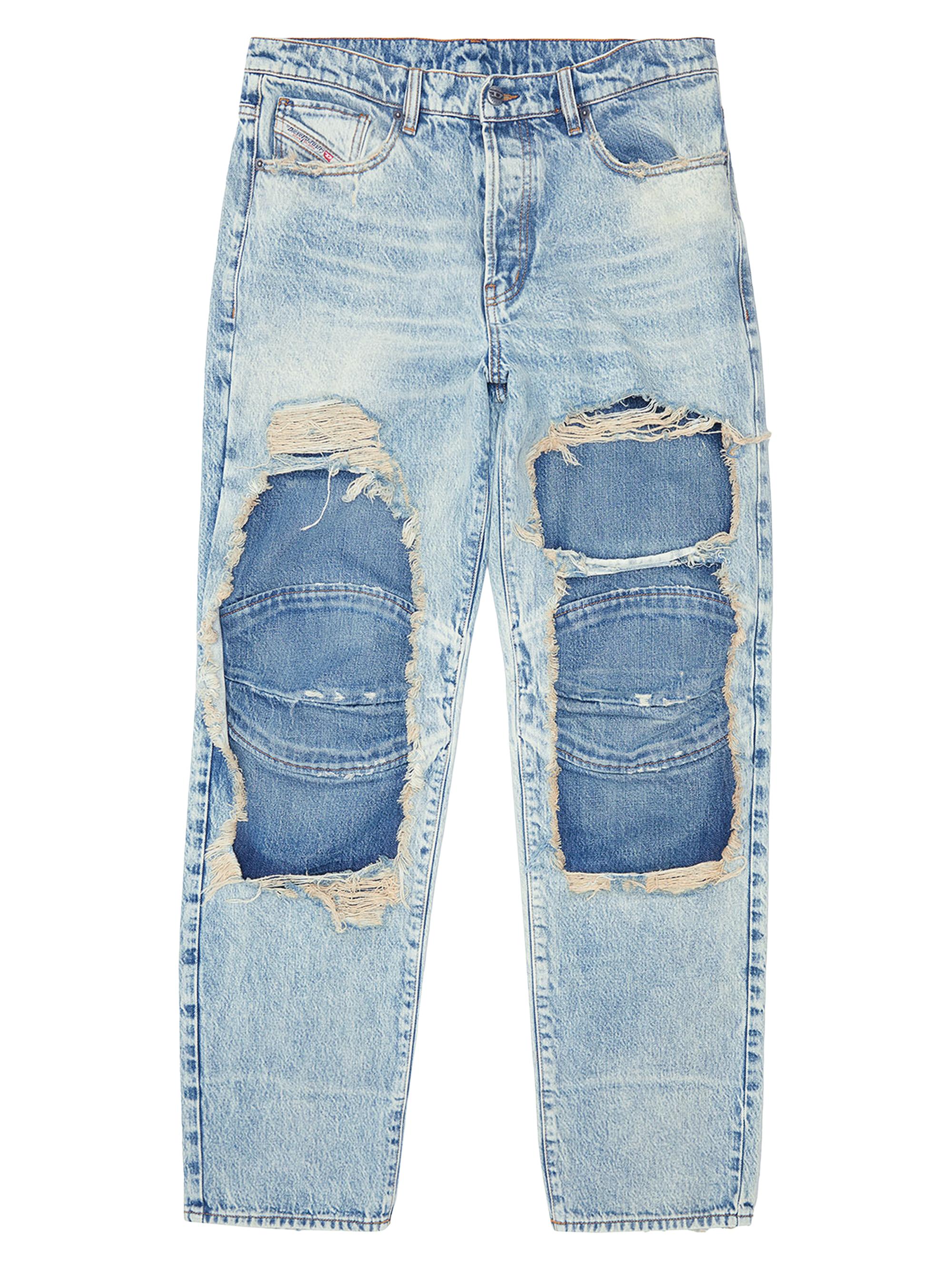 Diesel Men's Fire Distressed Straight-Leg Jeans - Blue