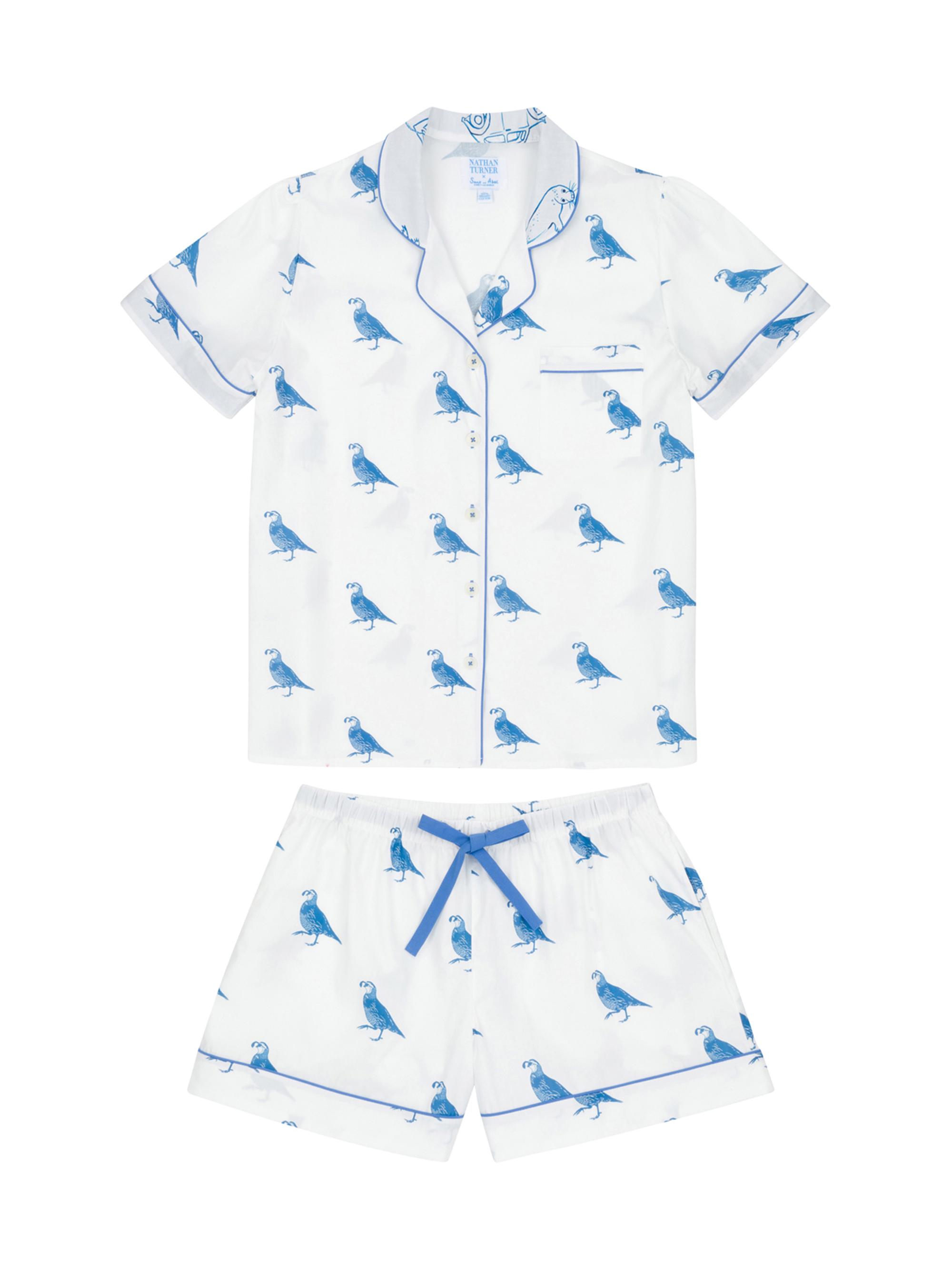 Sant and Abel Women's Quail Short Pajama Set - Blue