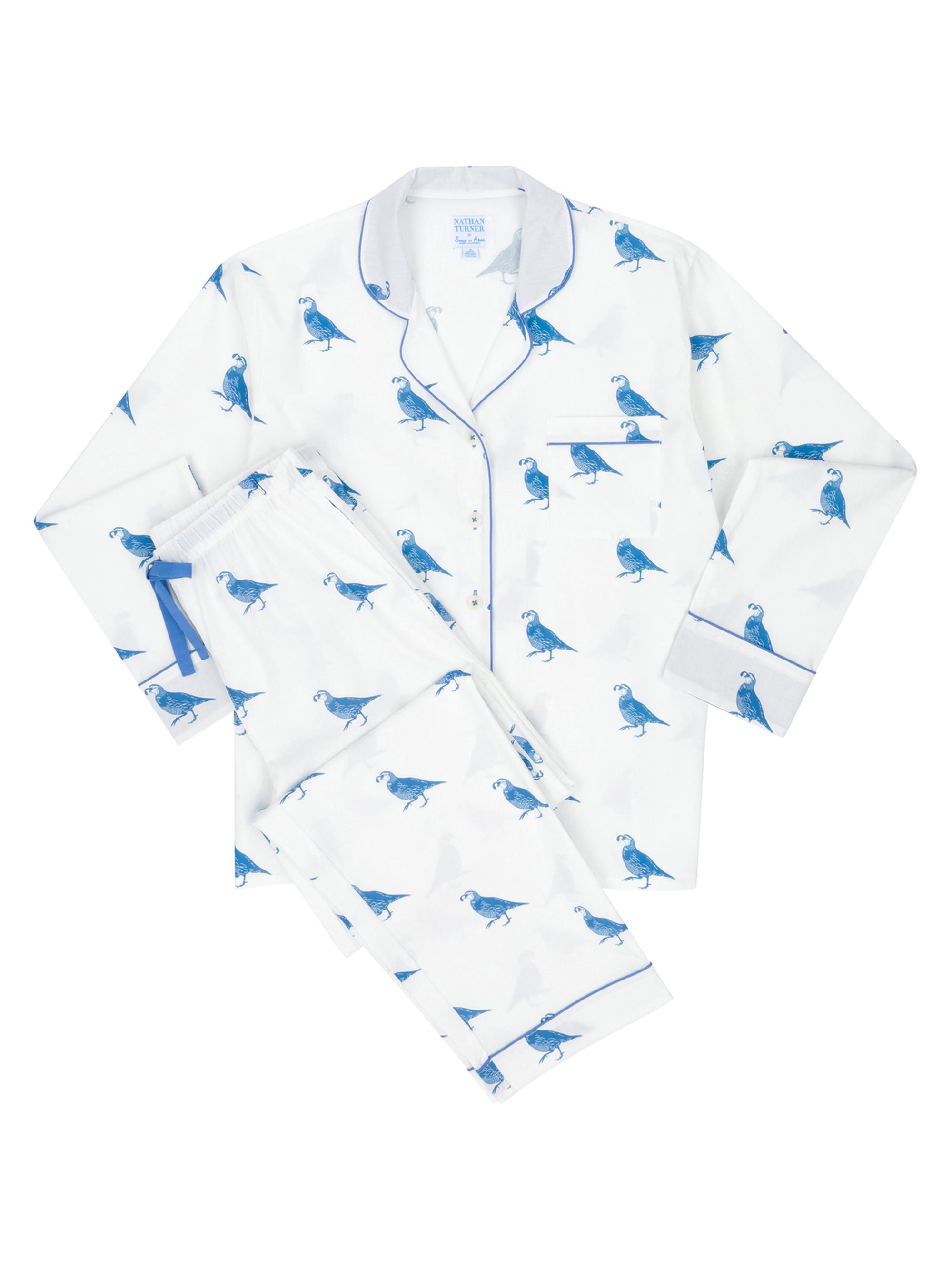 Sant and Abel Women's Quail Long Pajama Set - Blue
