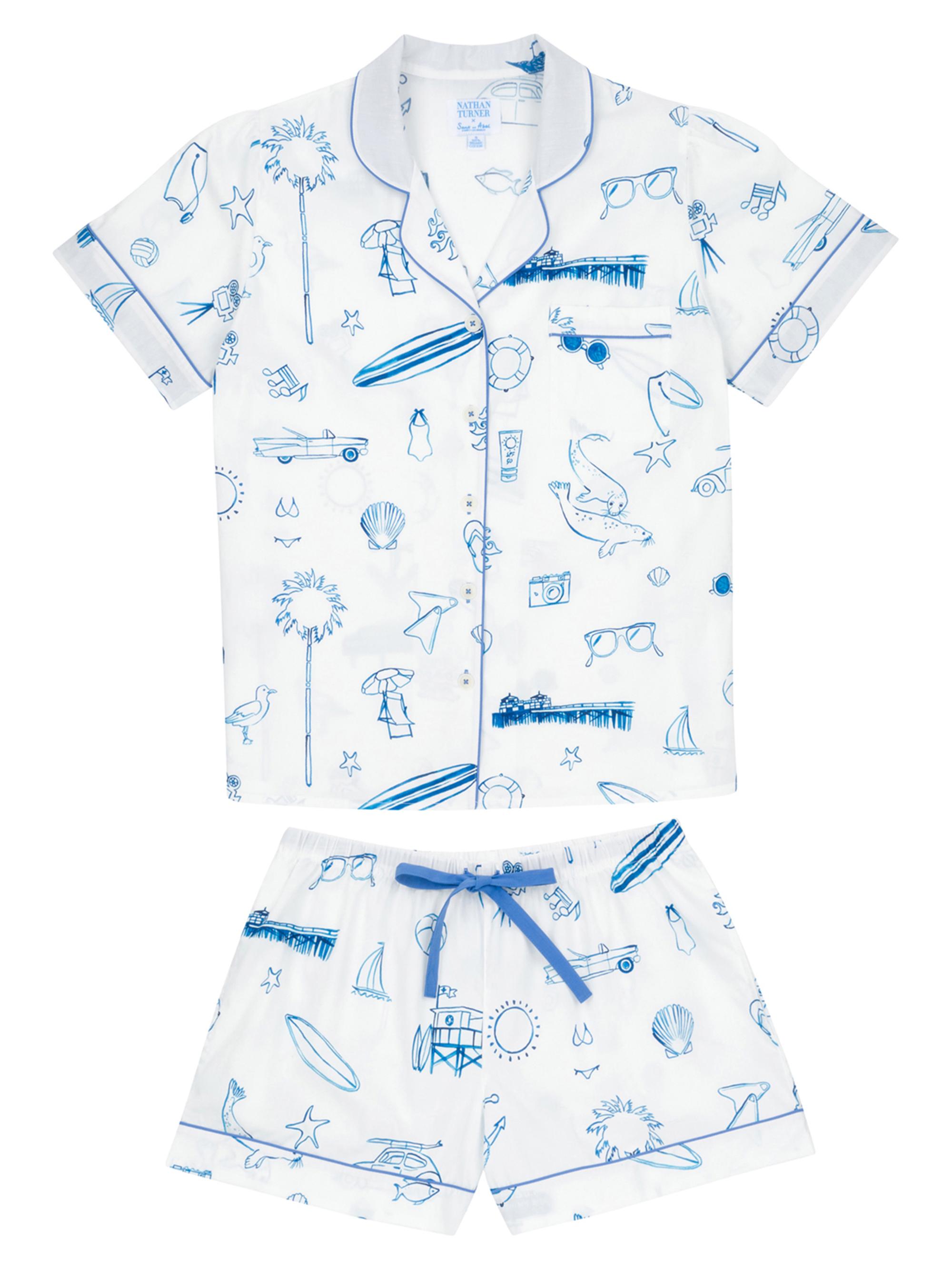 Sant and Abel Women's Malibu Short Pajama Set - Blue