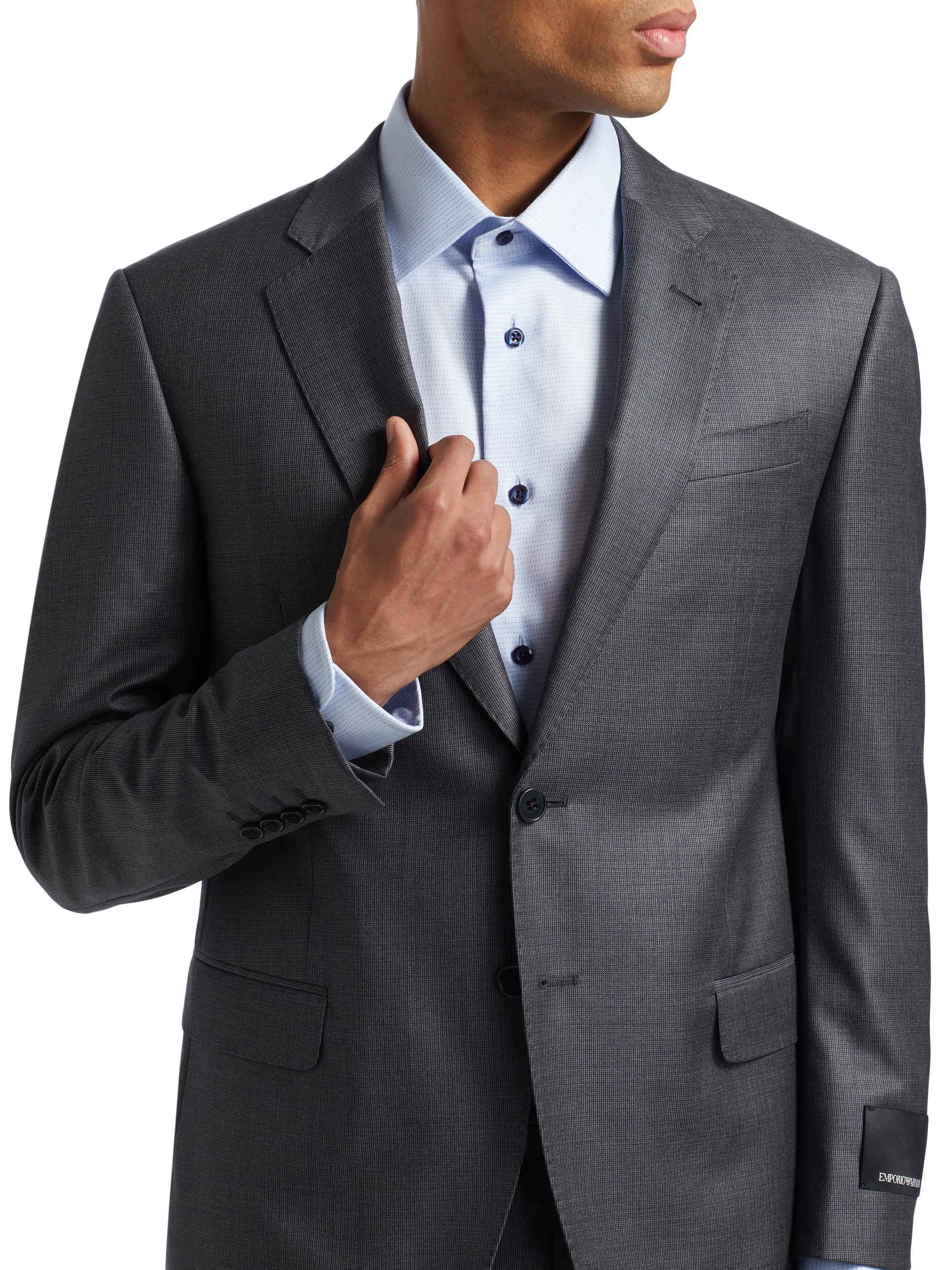 EMPORIO ARMANI ダークグレー ジャケット Emporio Armani Wool Single-Breasted Suit | Saks Fifth Avenue