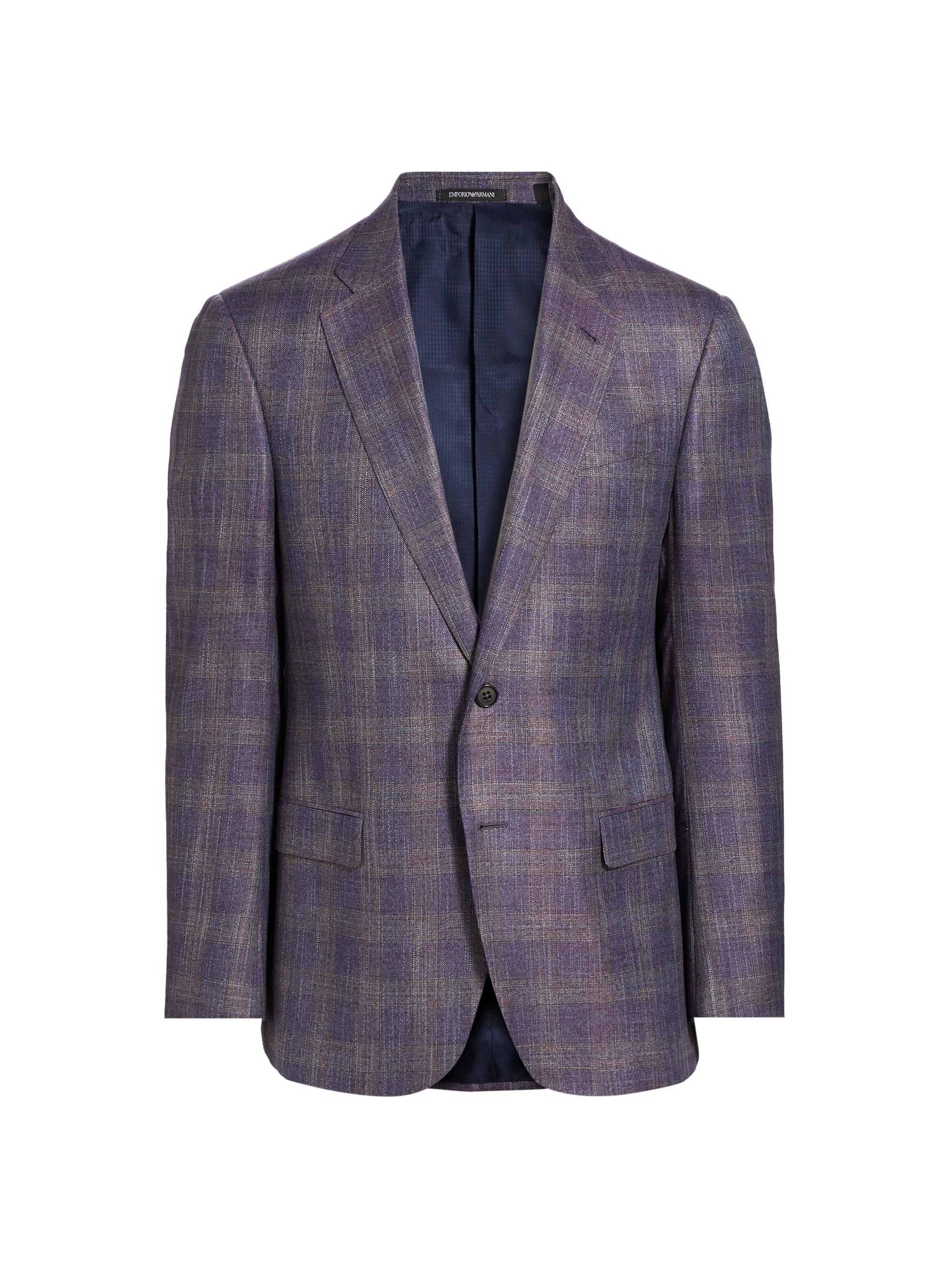 Emporio Armani Checked Single-Breasted Blazer | Saks Fifth Avenue