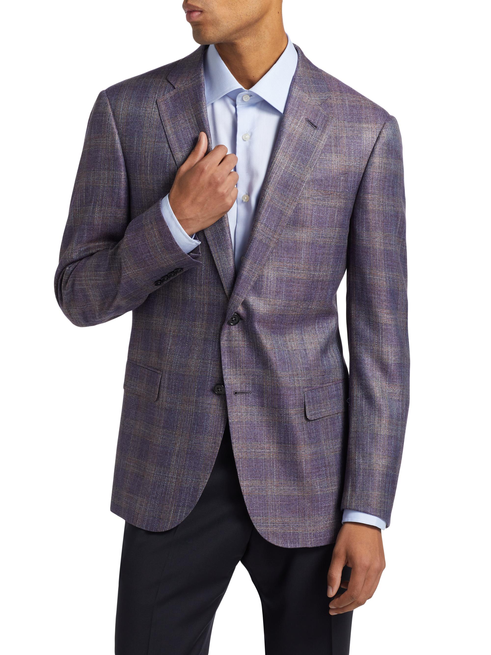 Emporio Armani Checked Single-Breasted Blazer | Saks Fifth Avenue
