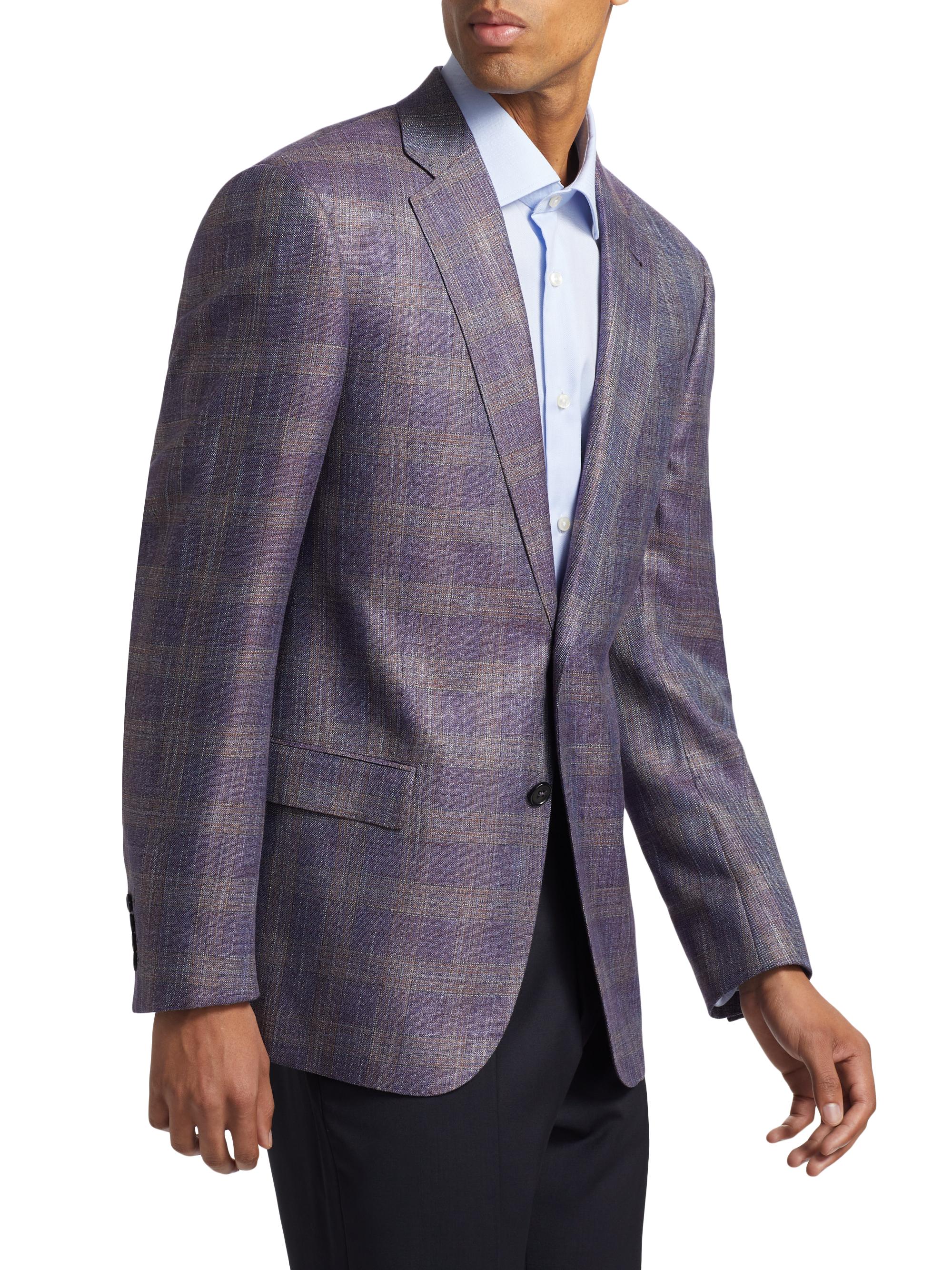 Emporio Armani Checked Single-Breasted Blazer | Saks Fifth Avenue