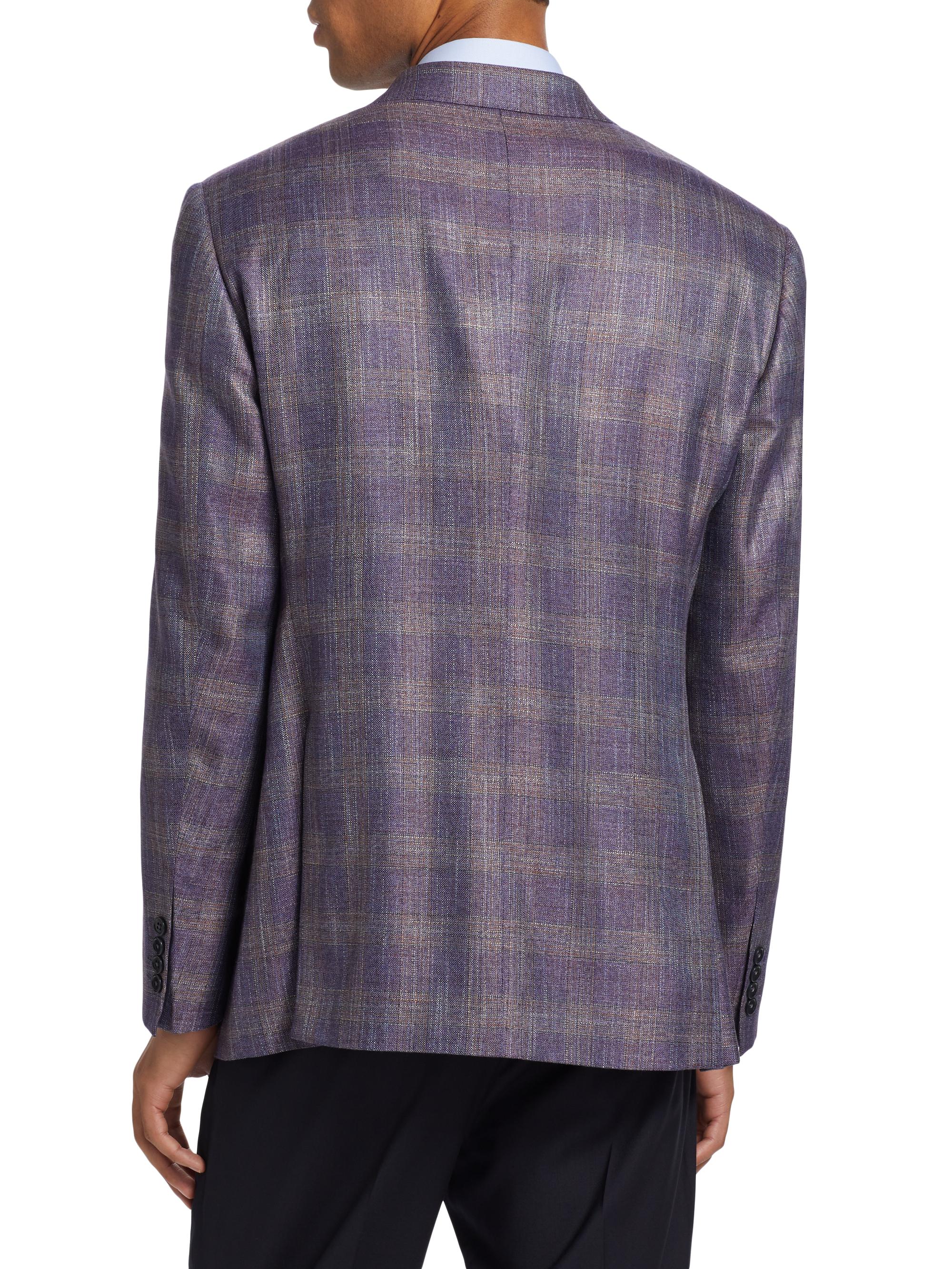 Emporio Armani Checked Single-Breasted Blazer | Saks Fifth Avenue