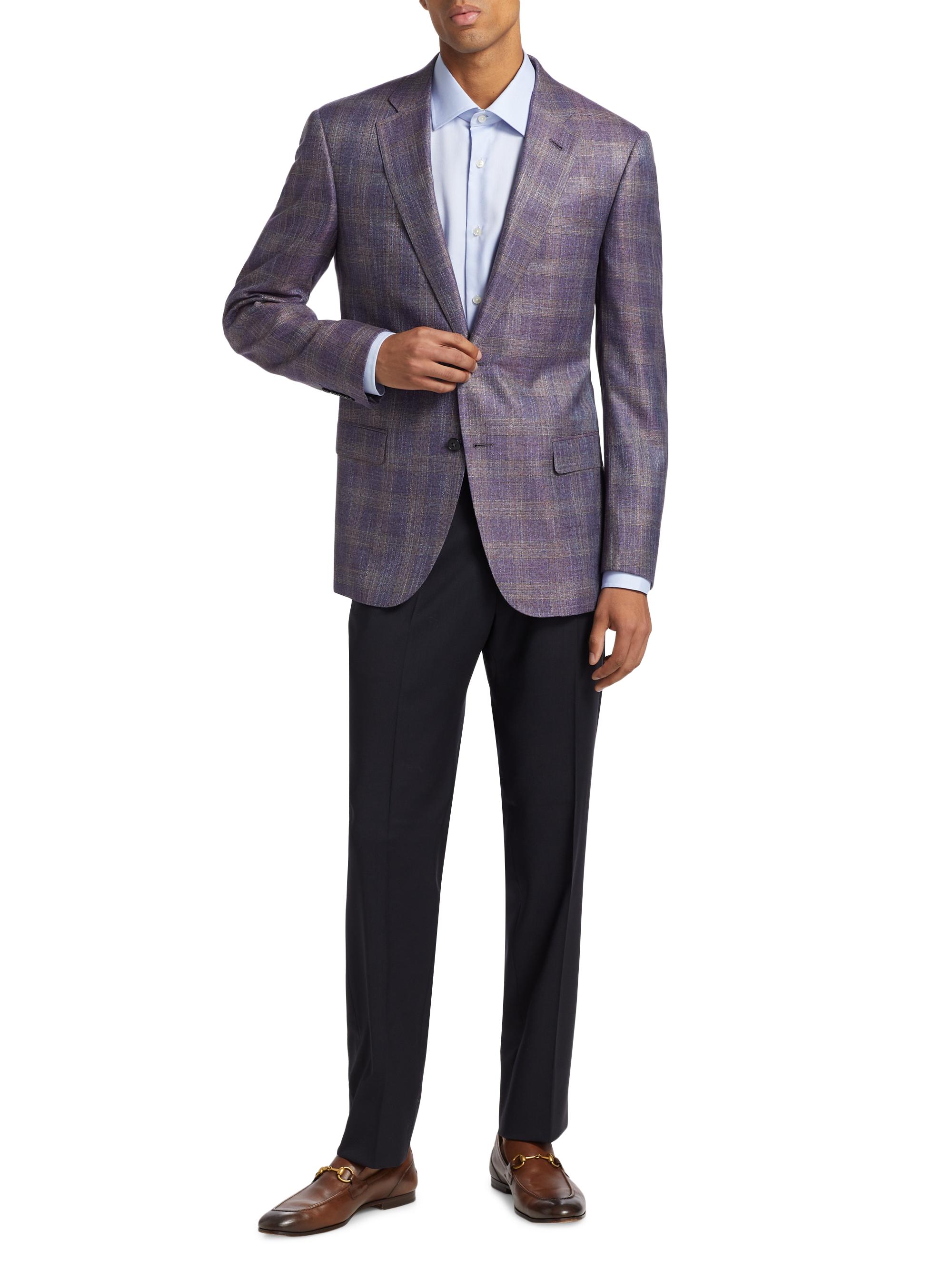 Emporio Armani Checked Single-Breasted Blazer | Saks Fifth Avenue