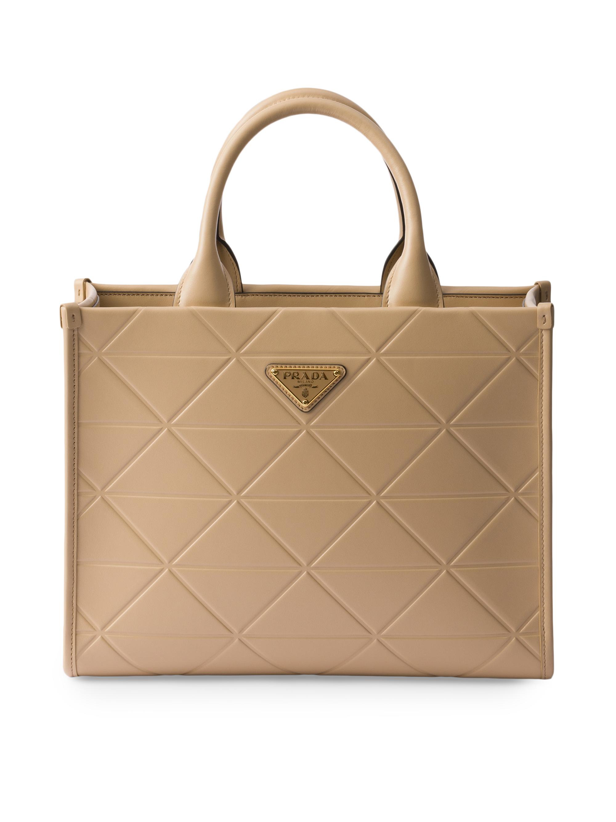 Prada Women's Symbole  Leather Bag - Beige Khaki