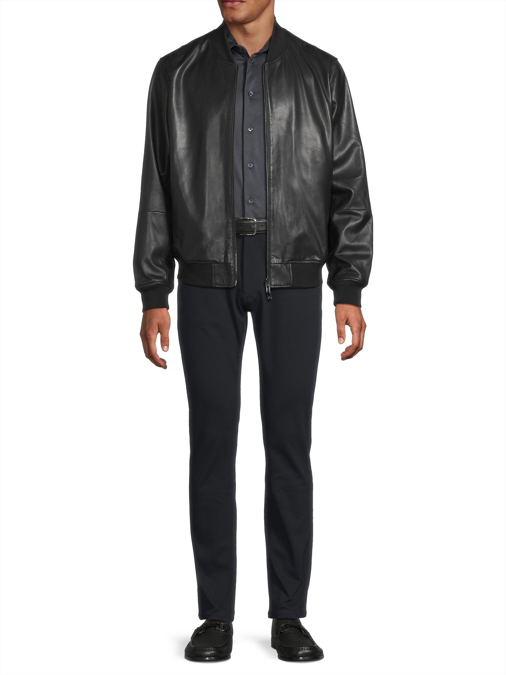 Emporio Armani Leather Bomber Jacket | Saks Fifth Avenue
