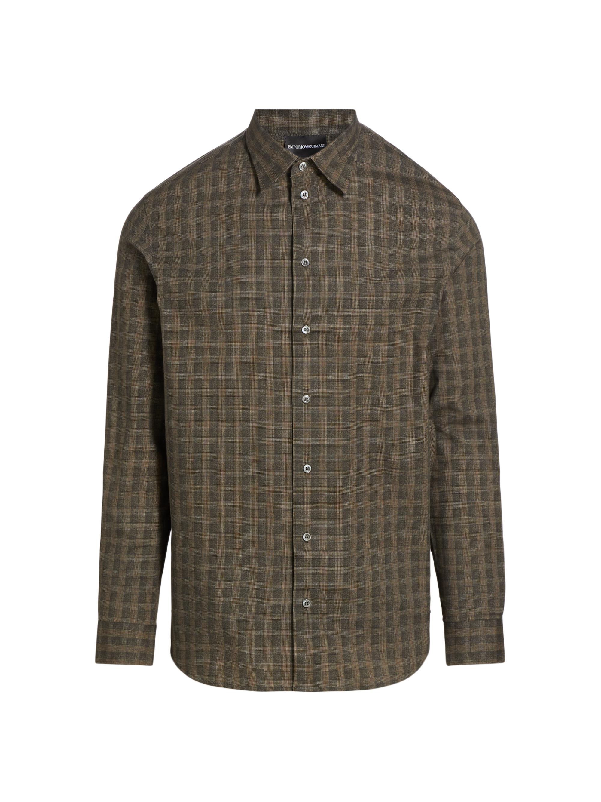 Emporio Armani Checked Cotton-Blend Button-Front Shirt | Saks