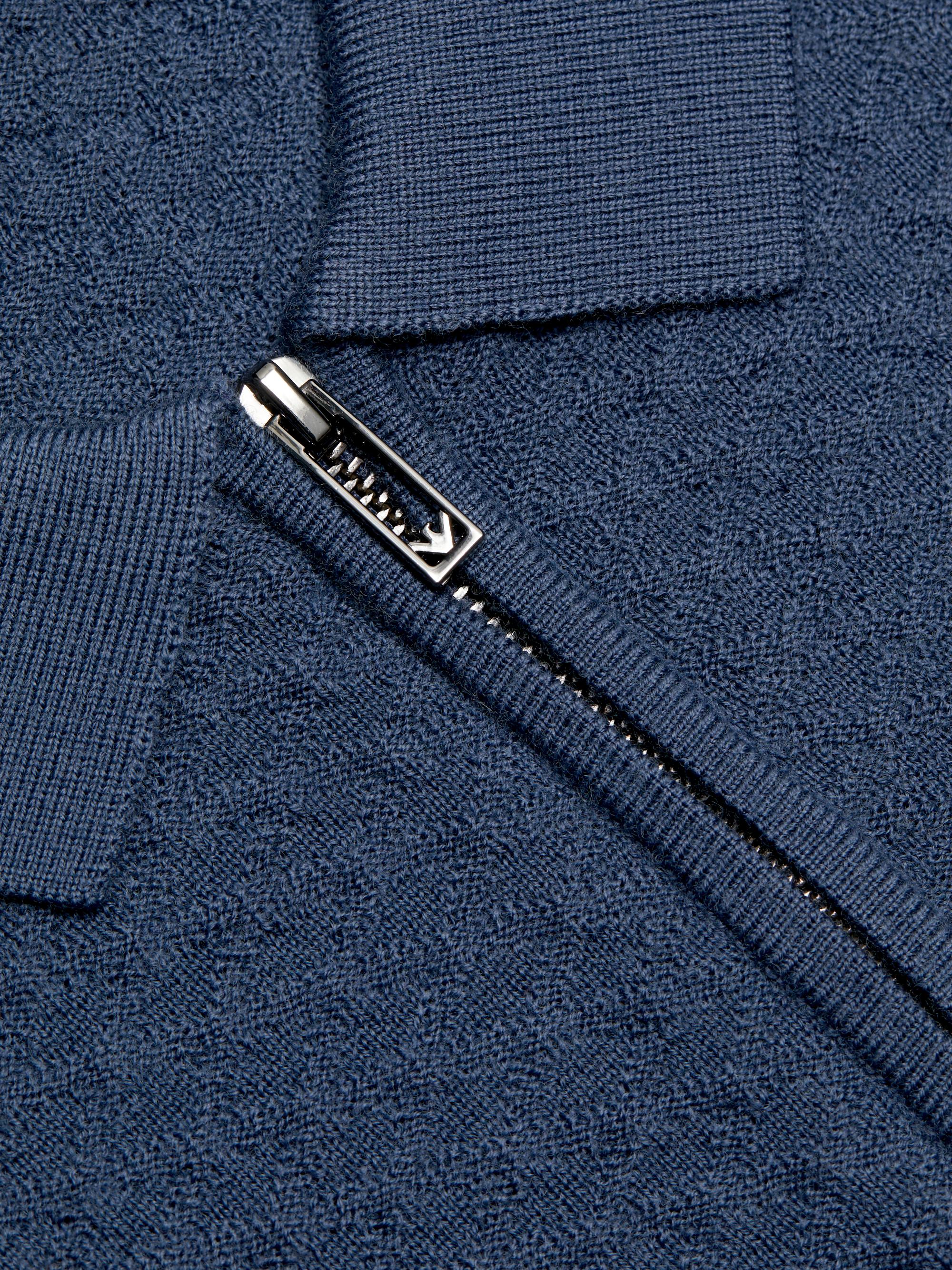 Emporio Armani Textured Wool Knit Half-Zip Polo Sweater | Saks