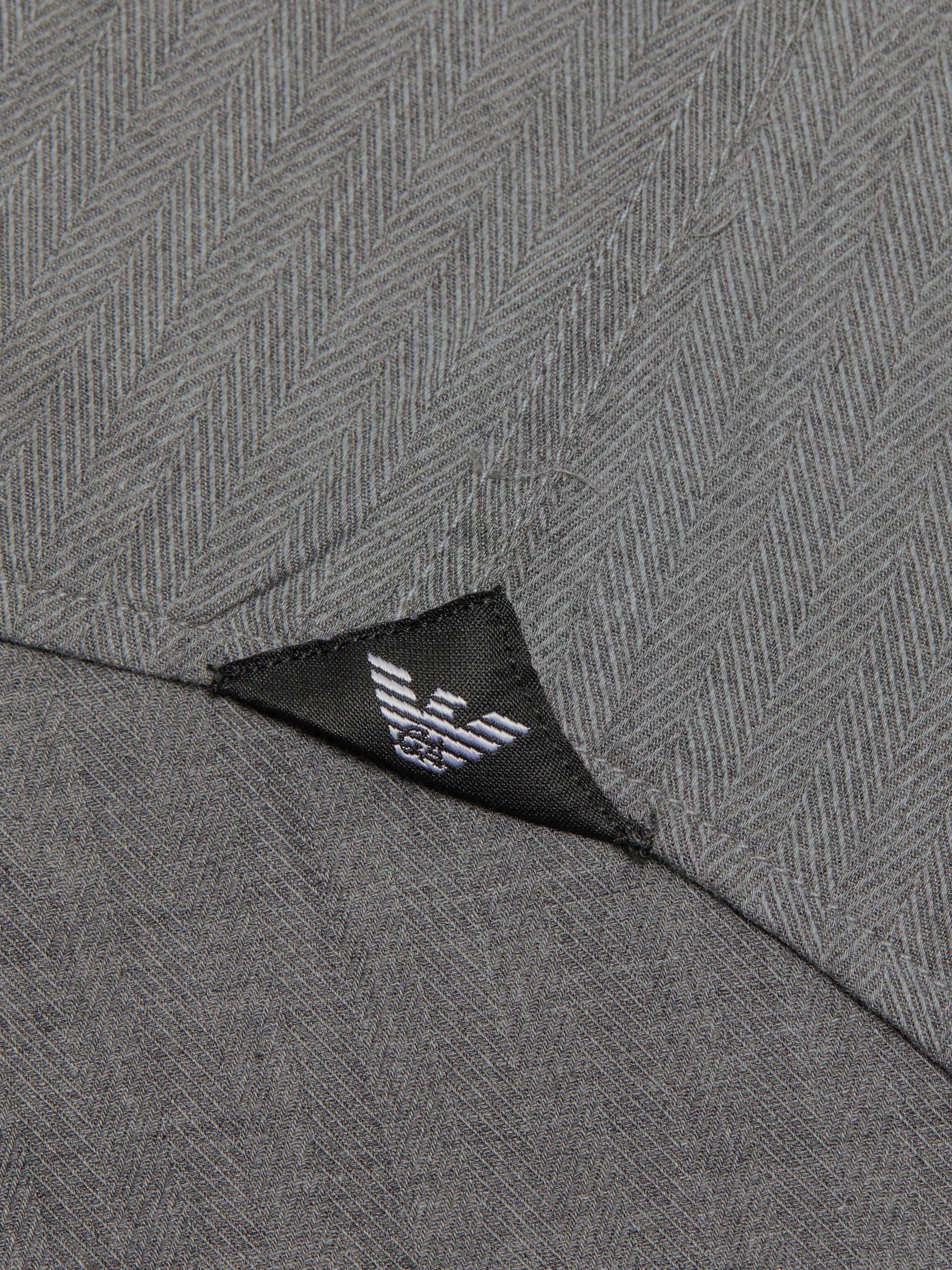 EMPORIO ARMANI ニットポロ archive Emporio Armani Herringbone Button-Up Shirt | Saks Fifth Avenue