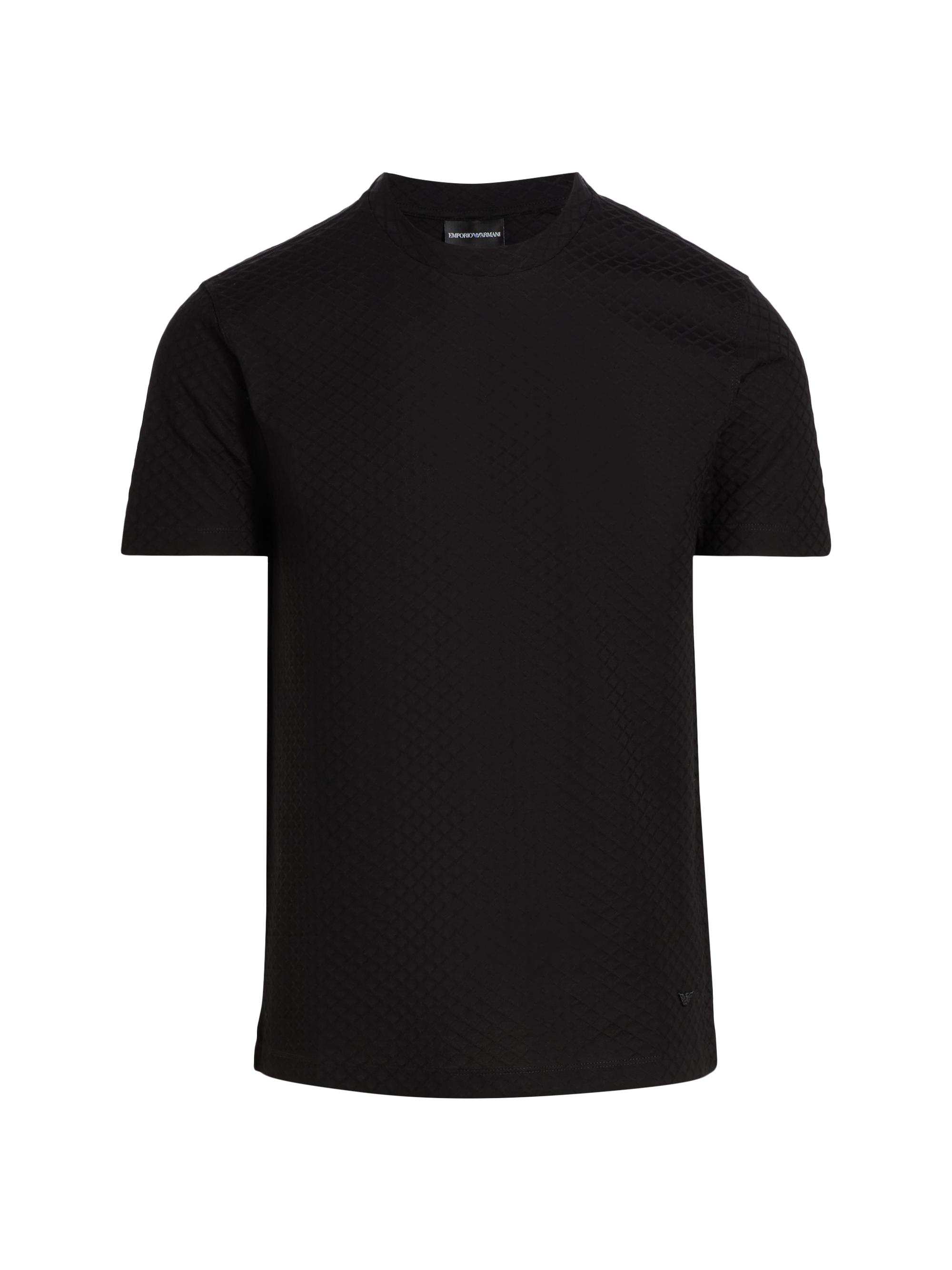 Emporio Armani Men's Logo Cotton Crewneck T-Shirt - Black