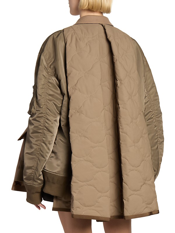 Shop Sacai Mixed-Media Blazer Bomber Jacket | Saks Fifth Avenue Shop Sacai Mixed-Media Blazer Bomber Jacket | Saks Fifth Avenue