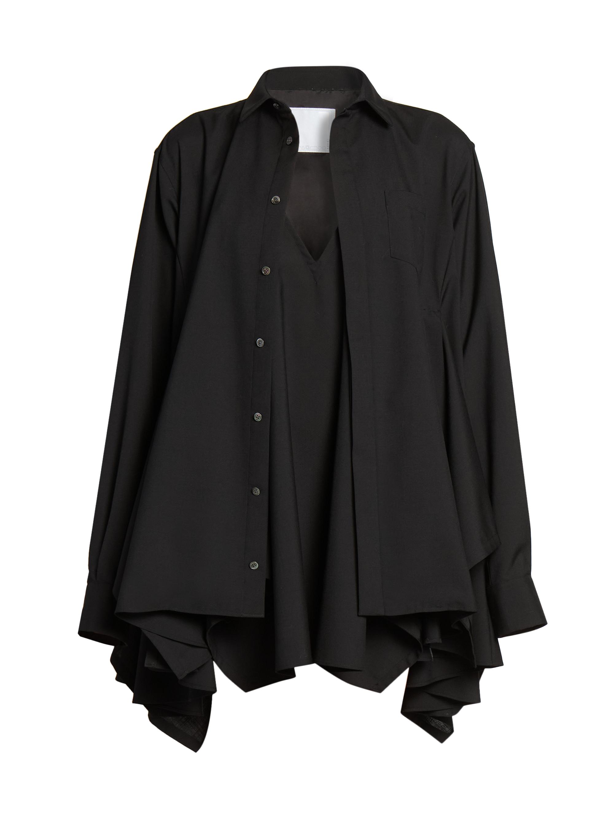 Sacai Women's Suiting Handkerchief Shirtdress - Black