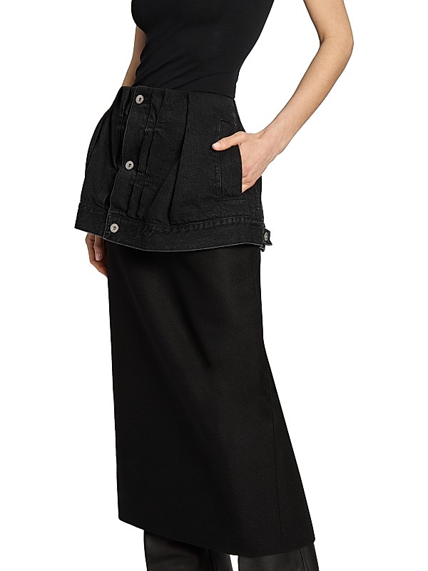 Shop Sacai Denim Wool Peplum Maxi Skirt | Saks Fifth Avenue Shop Sacai Denim Wool Peplum Maxi Skirt | Saks Fifth Avenue