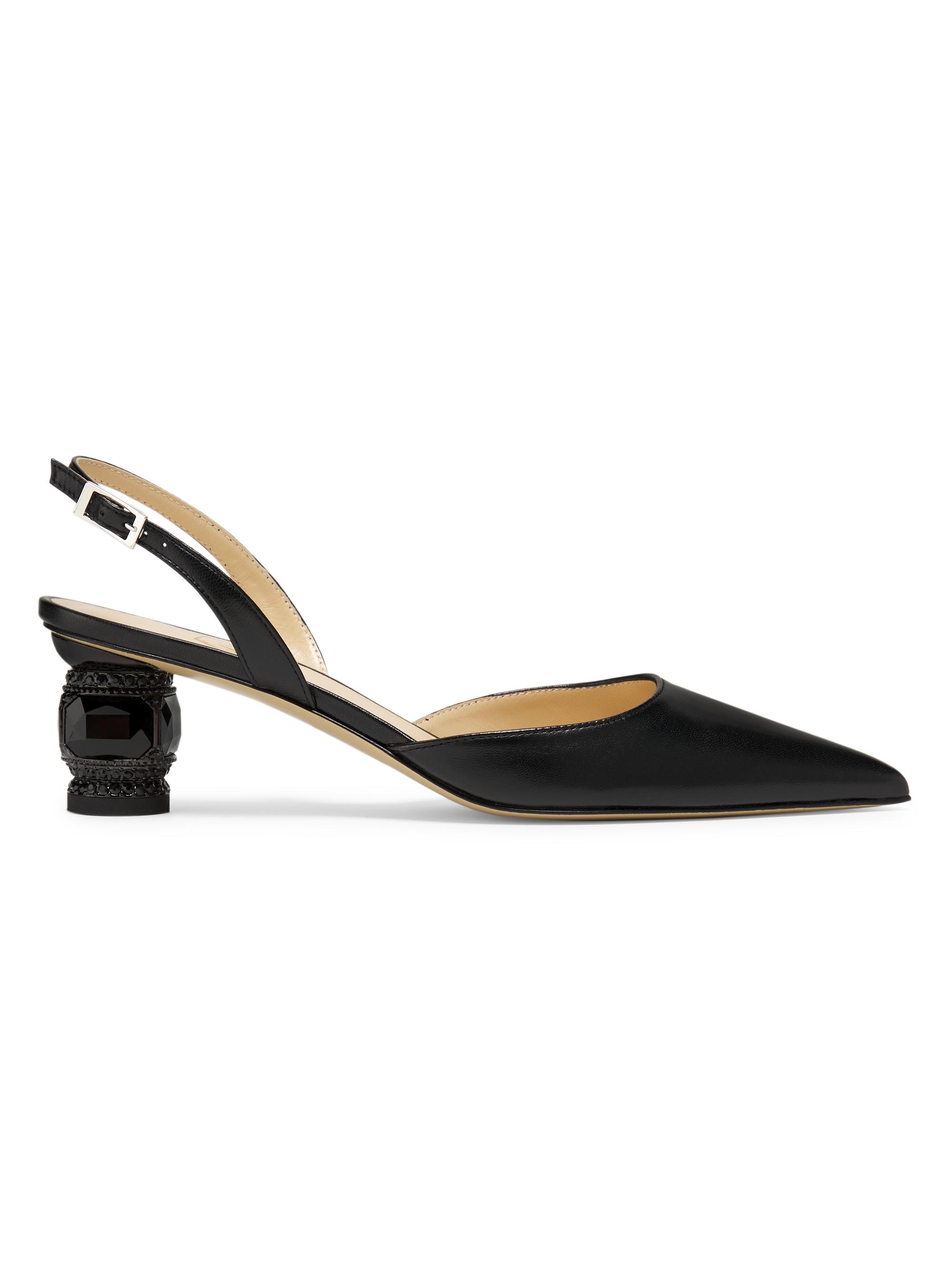 Nalebe Women's New Nostalgia Aurum Leather Slingback Pumps - Black