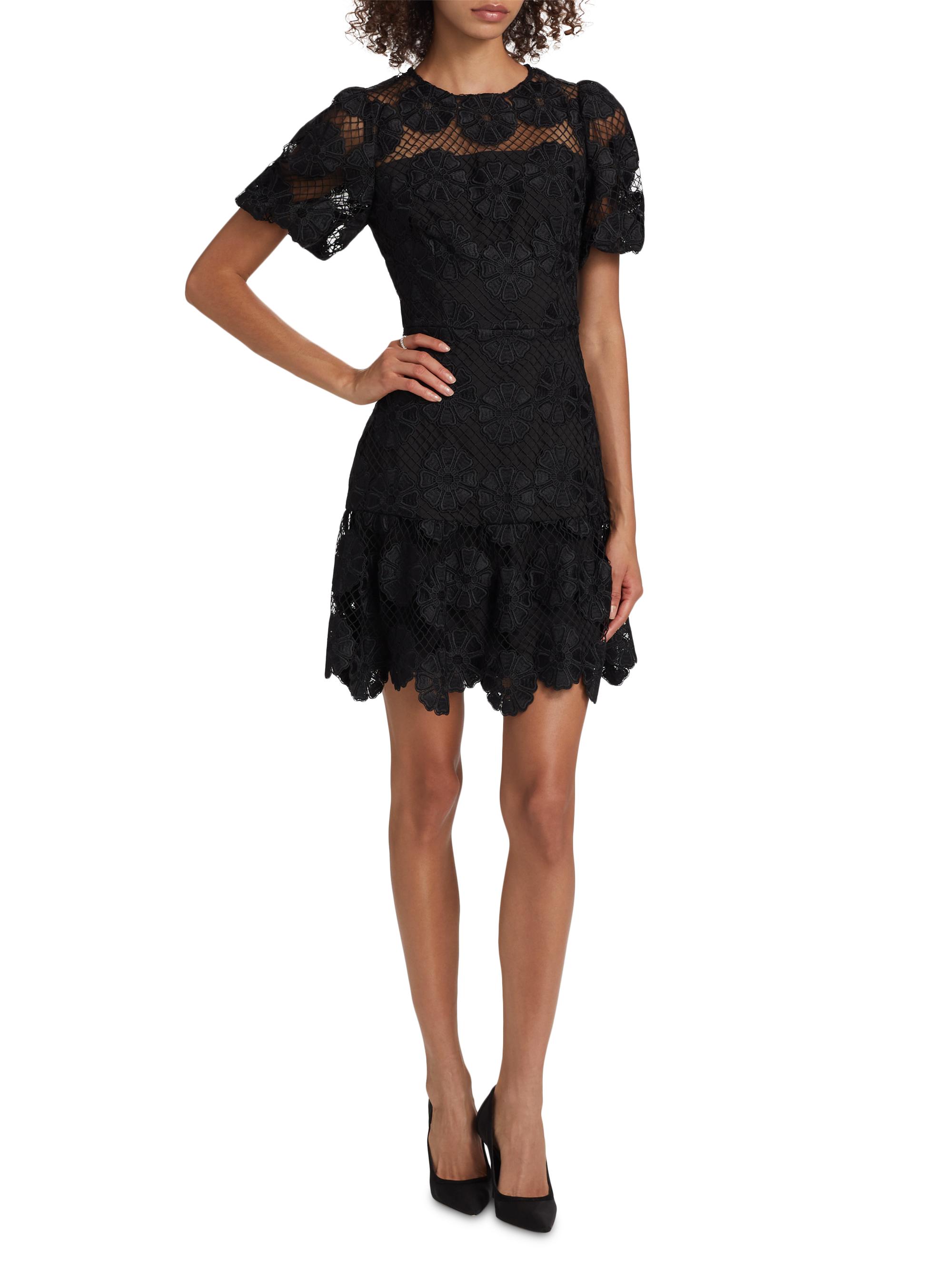 【美品23AW】フォクシーSERENA DRESS 40 ロゴ刺繍　黒43233 Milly Yasmin Lace Minidress | Saks Fifth Avenue