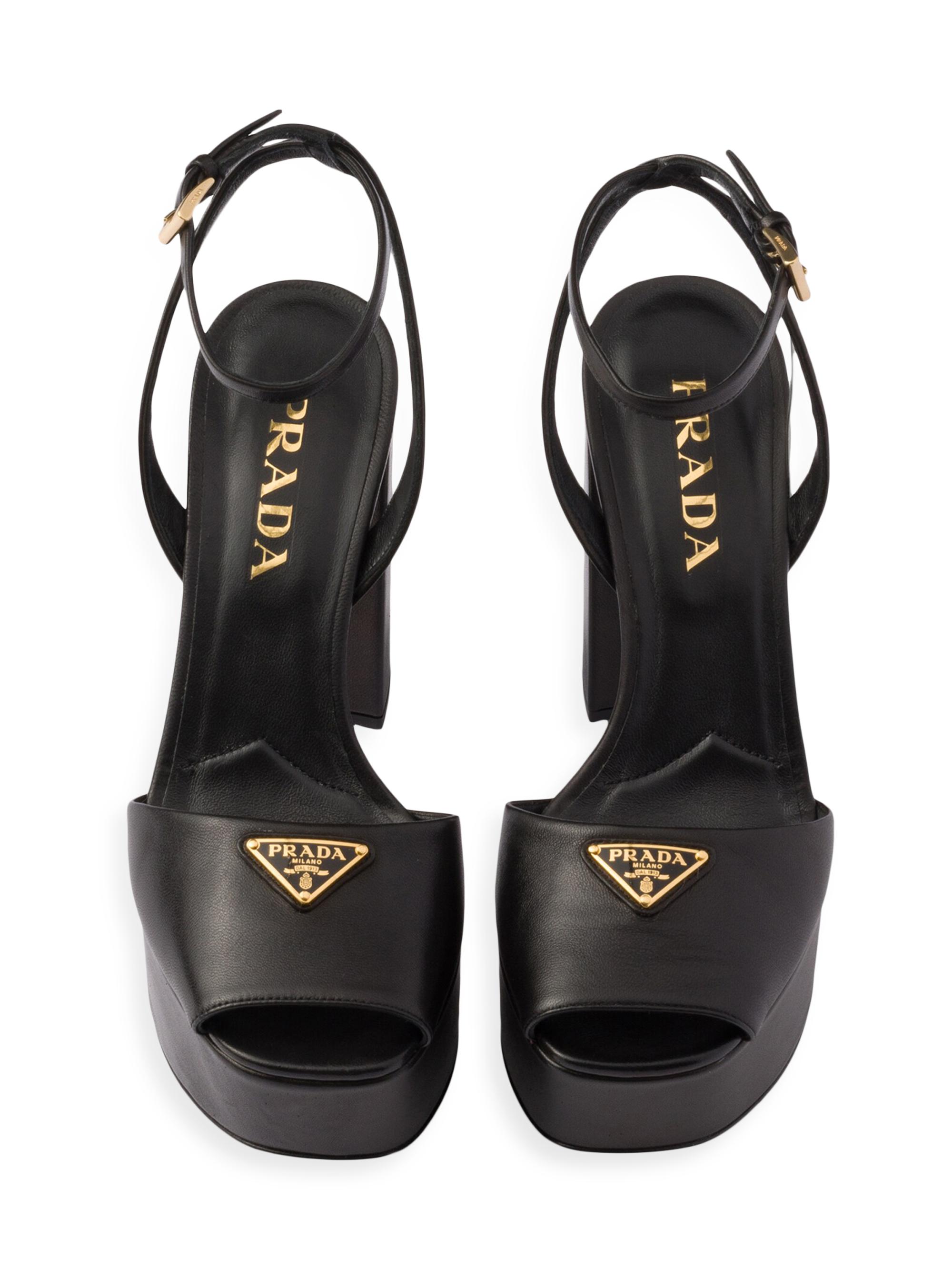 Prada Nappa Leather Platform Sandals | Saks Fifth Avenue