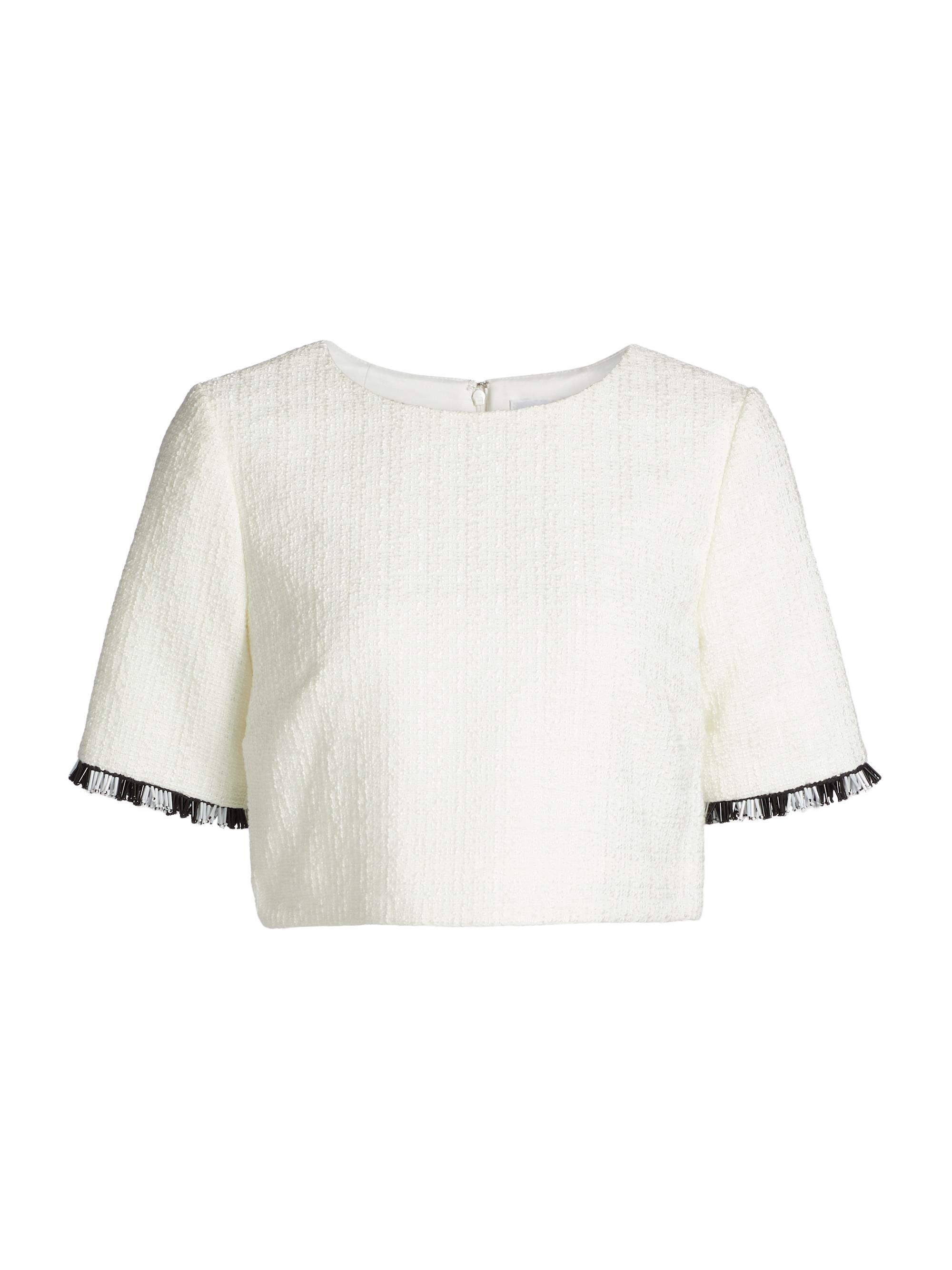 Milly Lee Beaded Fringe Cropped Top | Saks Fifth Avenue