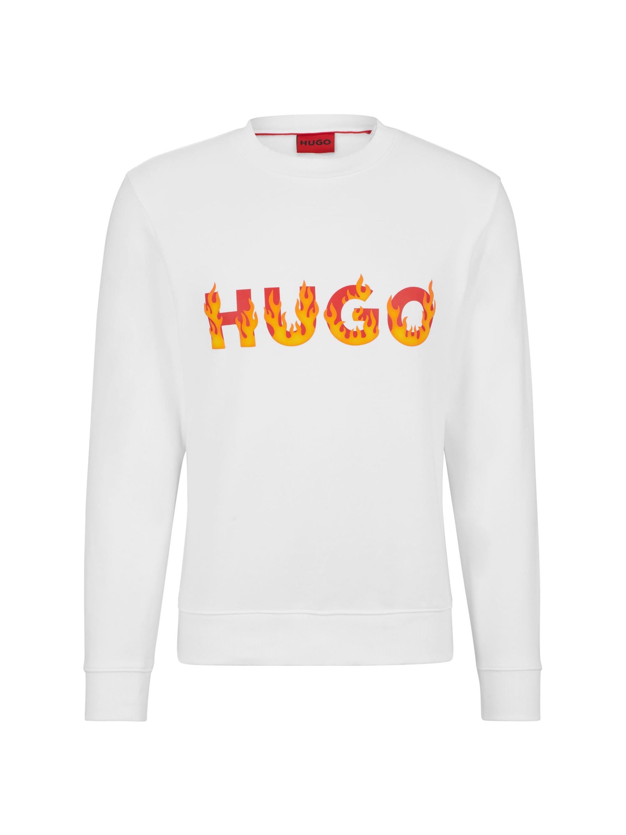 HUGO Men's Cotton-Terry Sweatshirt - White