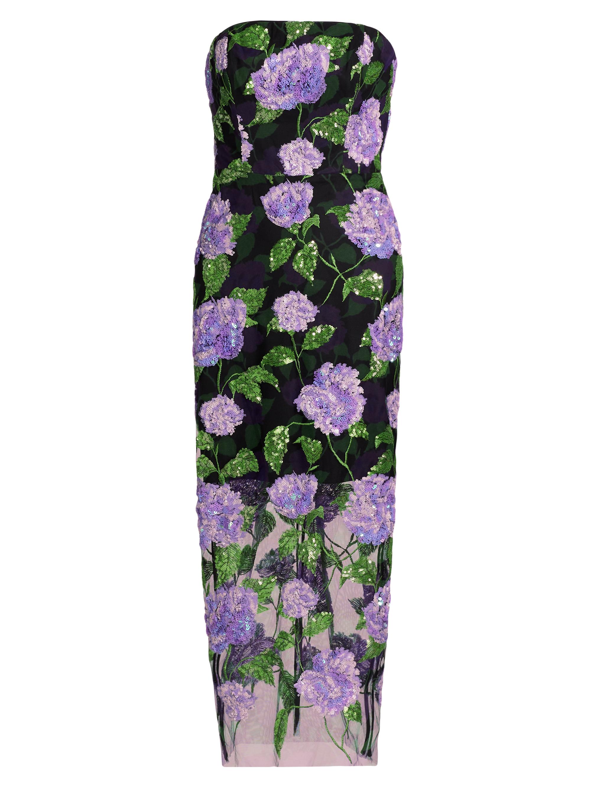 Milly Kait Sequined Floral Midi-Dress | Saks Fifth Avenue