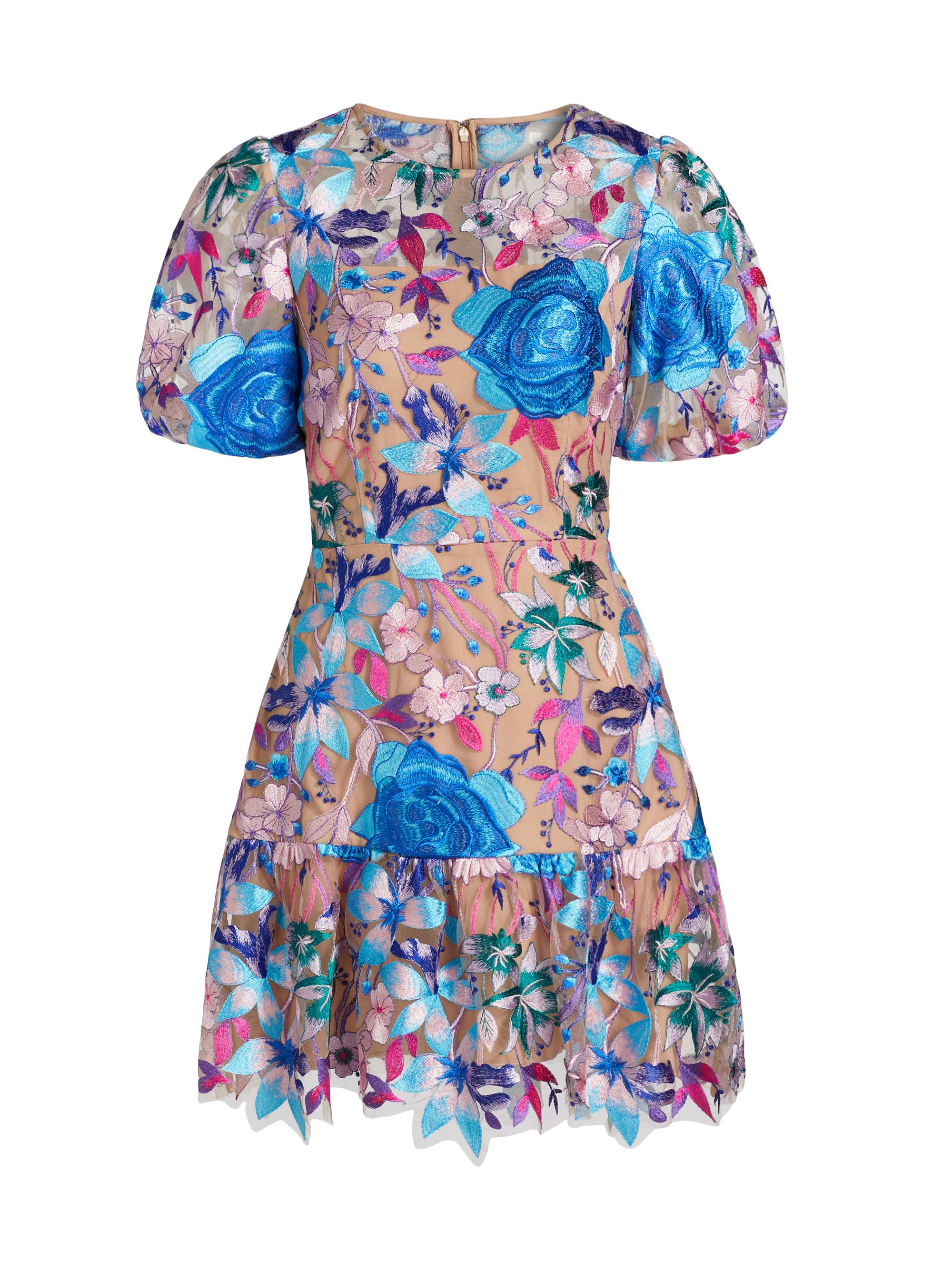 Milly Women's Yasmin Floral Minidress - Blue Multi