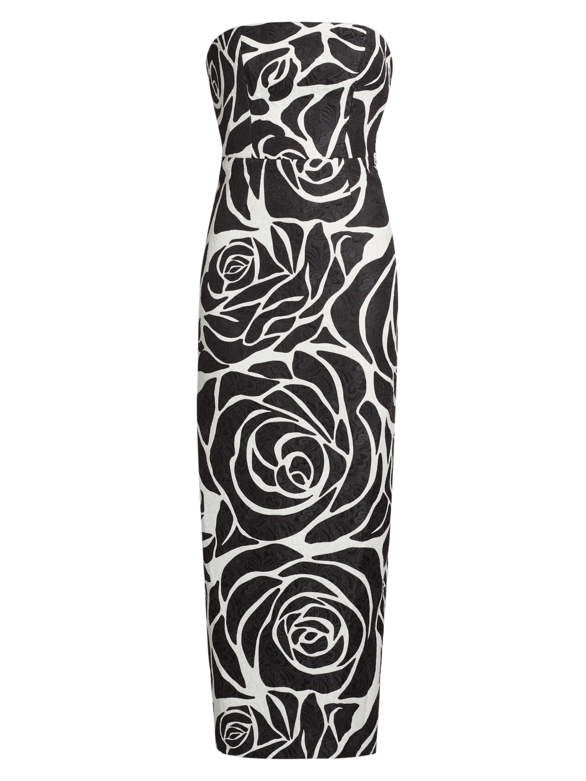 Milly Women's Orion Rose Strapless Cocktail Dress - Black Rose