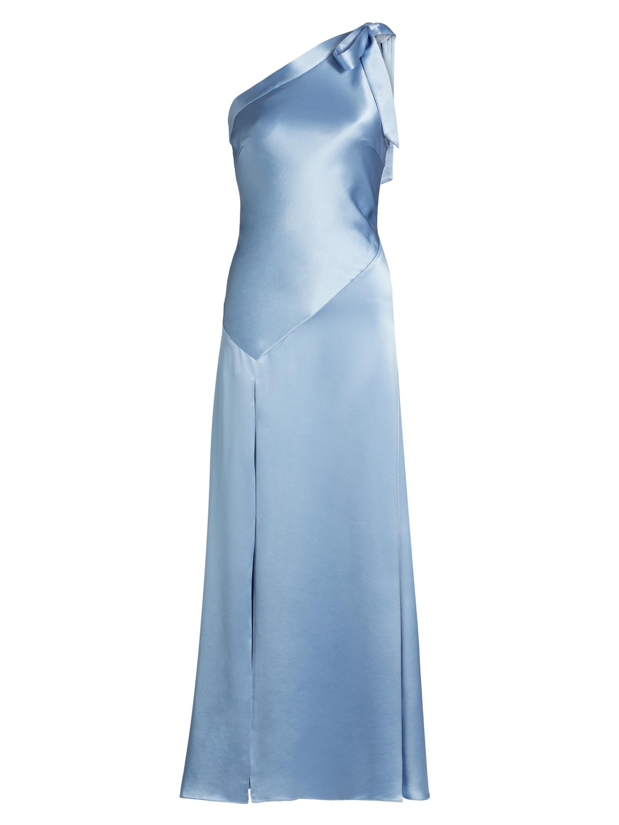 Milly Women's Eleni Hammered Satin Dress - Light Blue