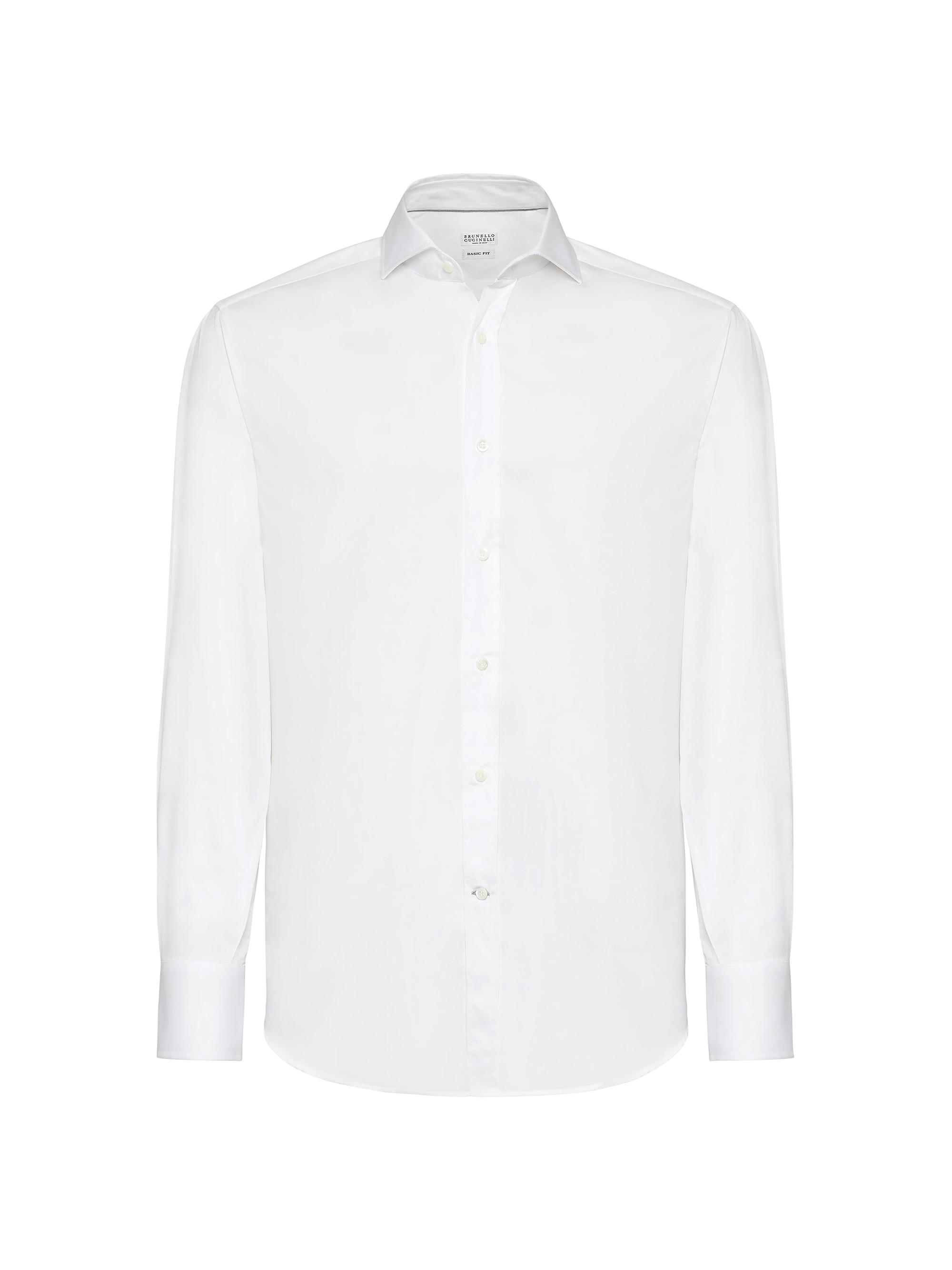 Brunello Cucinelli Men's Twill Basic Fit Shirt - White