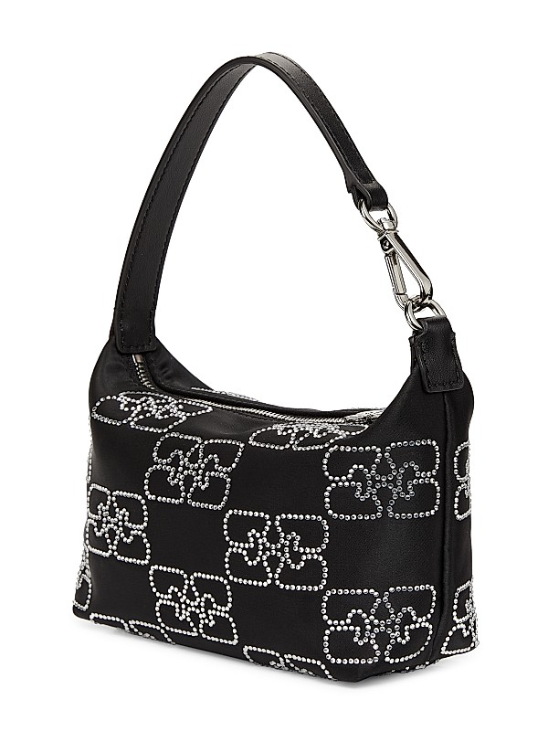 Shop Ganni Mini Butterfly Denim Top Handle Pouch | Saks Shop Ganni Mini Butterfly Denim Top Handle Pouch | Saks