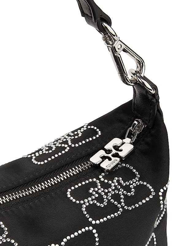 Shop Ganni Mini Butterfly Denim Top Handle Pouch | Saks Shop Ganni Mini Butterfly Denim Top Handle Pouch | Saks