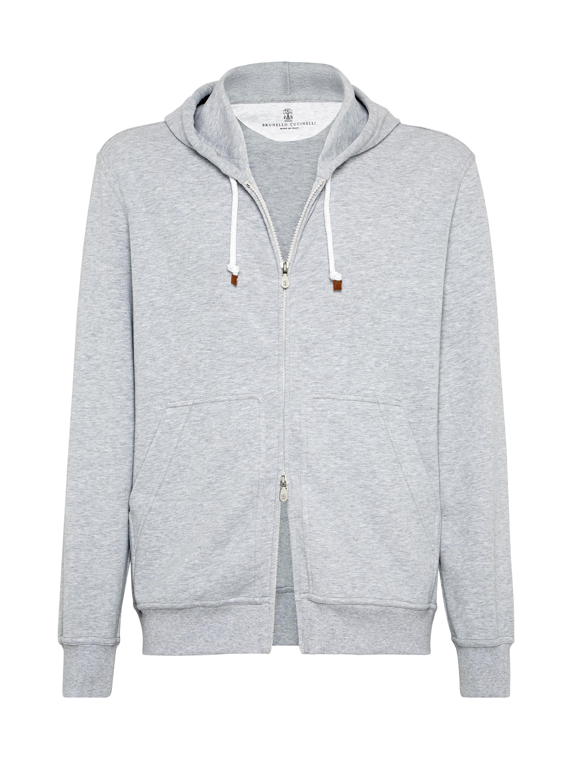 Brunello Cucinelli Men's Techno Cotton French Terry Hooded Sweatshirt - Cobalt